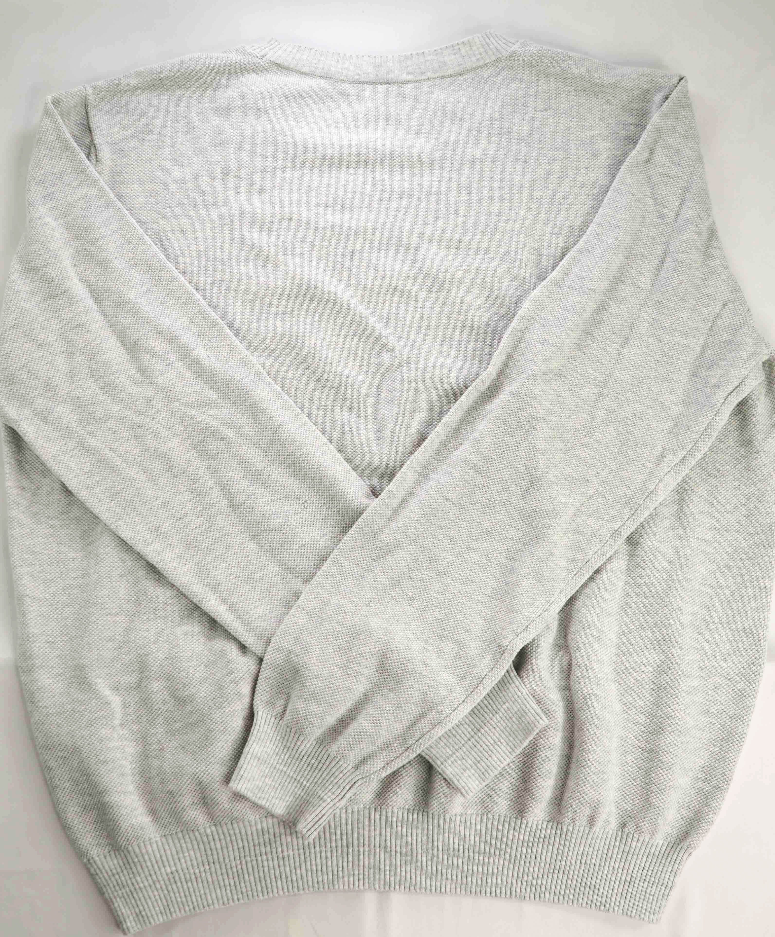 $495 ELEVENTY - *COTTON* Gray Pique Crewneck Sweater - XL