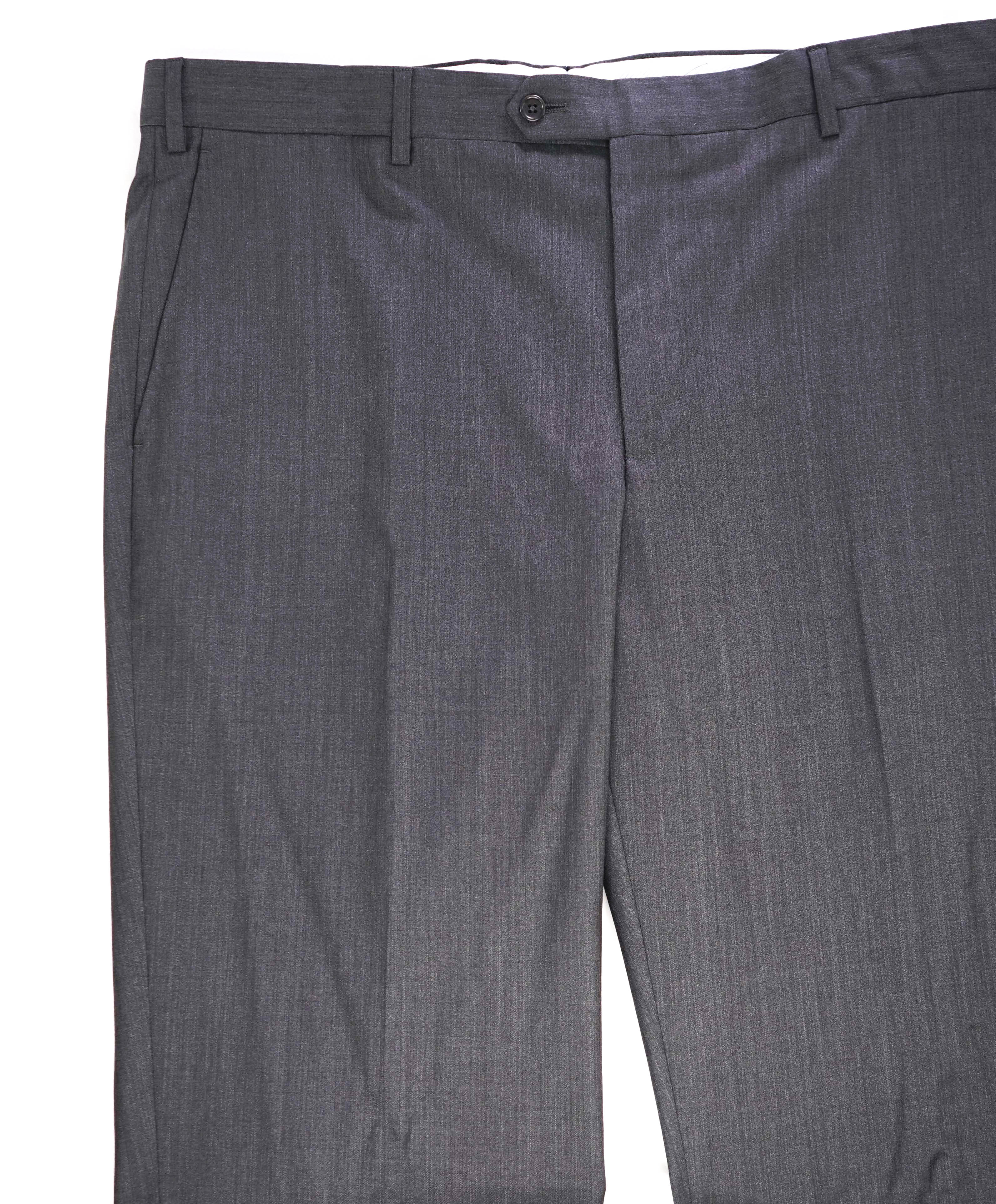 SAKS FIFTH AVE - Gray Wool/SILK 'SLIM' MADE IN ITALY Flat Front Dress Pants - 40W