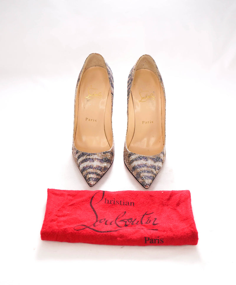 $945 CHRISTIAN LOUBOUTIN - "Pigalle Follies" Glitter Sirene 120 Heels Pumps - 36.5