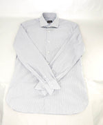 $890 ZEGNA - Regular fit "Centoventimila" Blue Stripe Button Down Shirt - 15.5 (39)