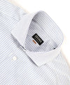 $890 ZEGNA - Regular fit "Centoventimila" Blue Stripe Button Down Shirt - 15.5 (39)