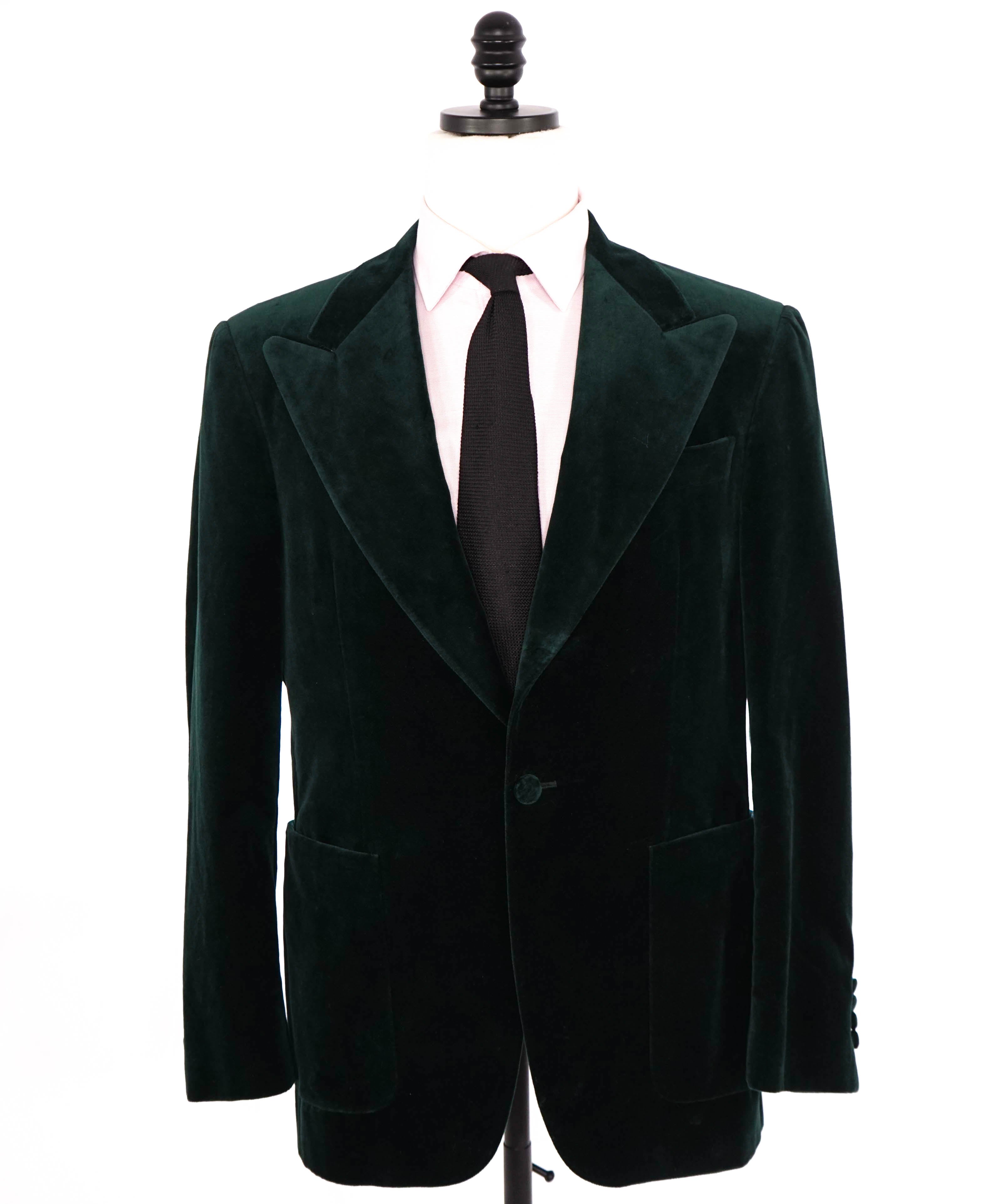 CANALI - Velvet Emerald Green Peak Lapel Dinner/Smoking Jacket - 40R