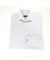 $890 ZEGNA - Regular fit "Centoventimila" Blue Stripe Button Down Shirt - 15.5 (39)