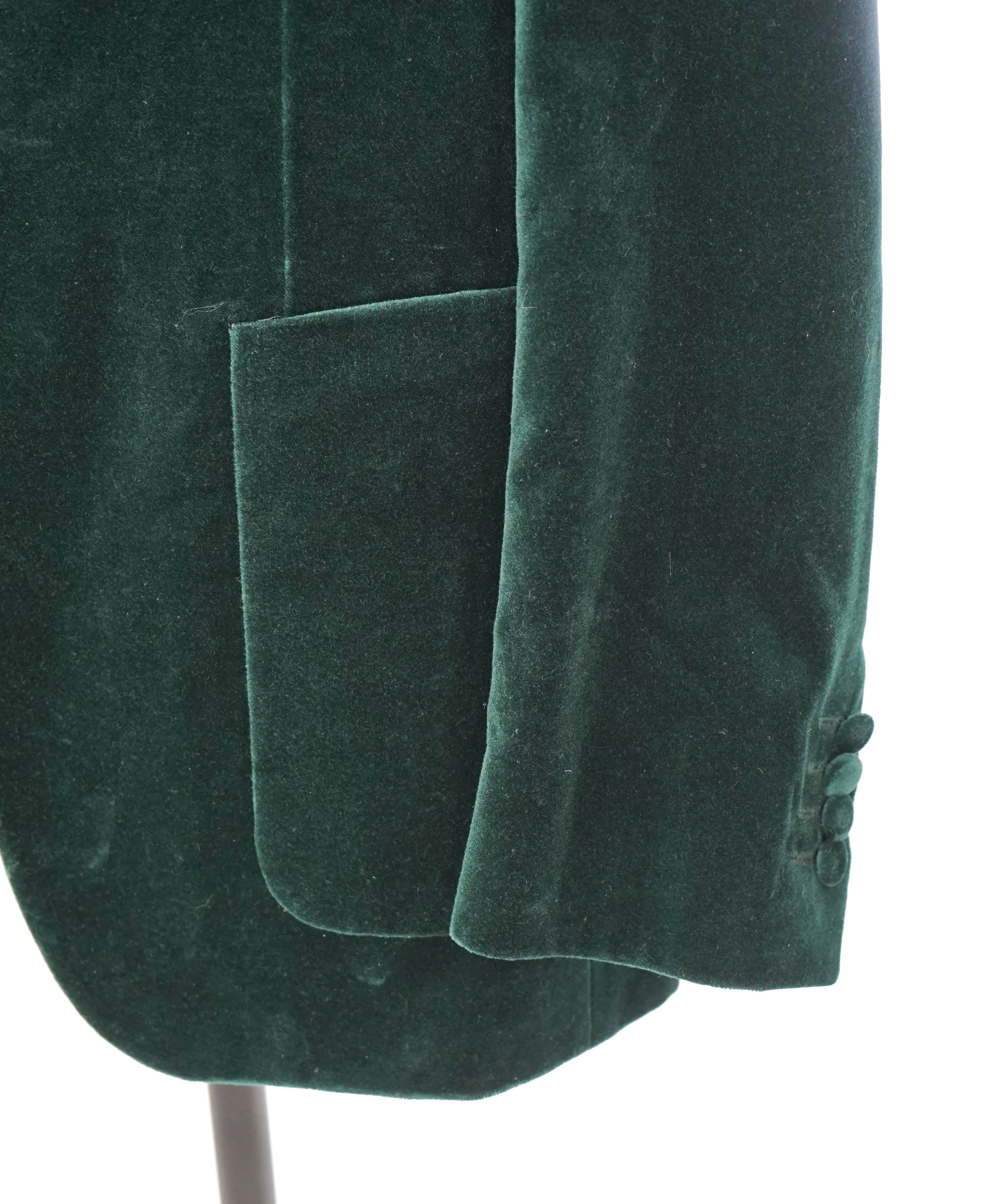 CANALI - Velvet Emerald Green Peak Lapel Dinner/Smoking Jacket - 40R