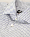 $890 ZEGNA - Regular fit "Centoventimila" Blue Stripe Button Down Shirt - 15.5 (39)