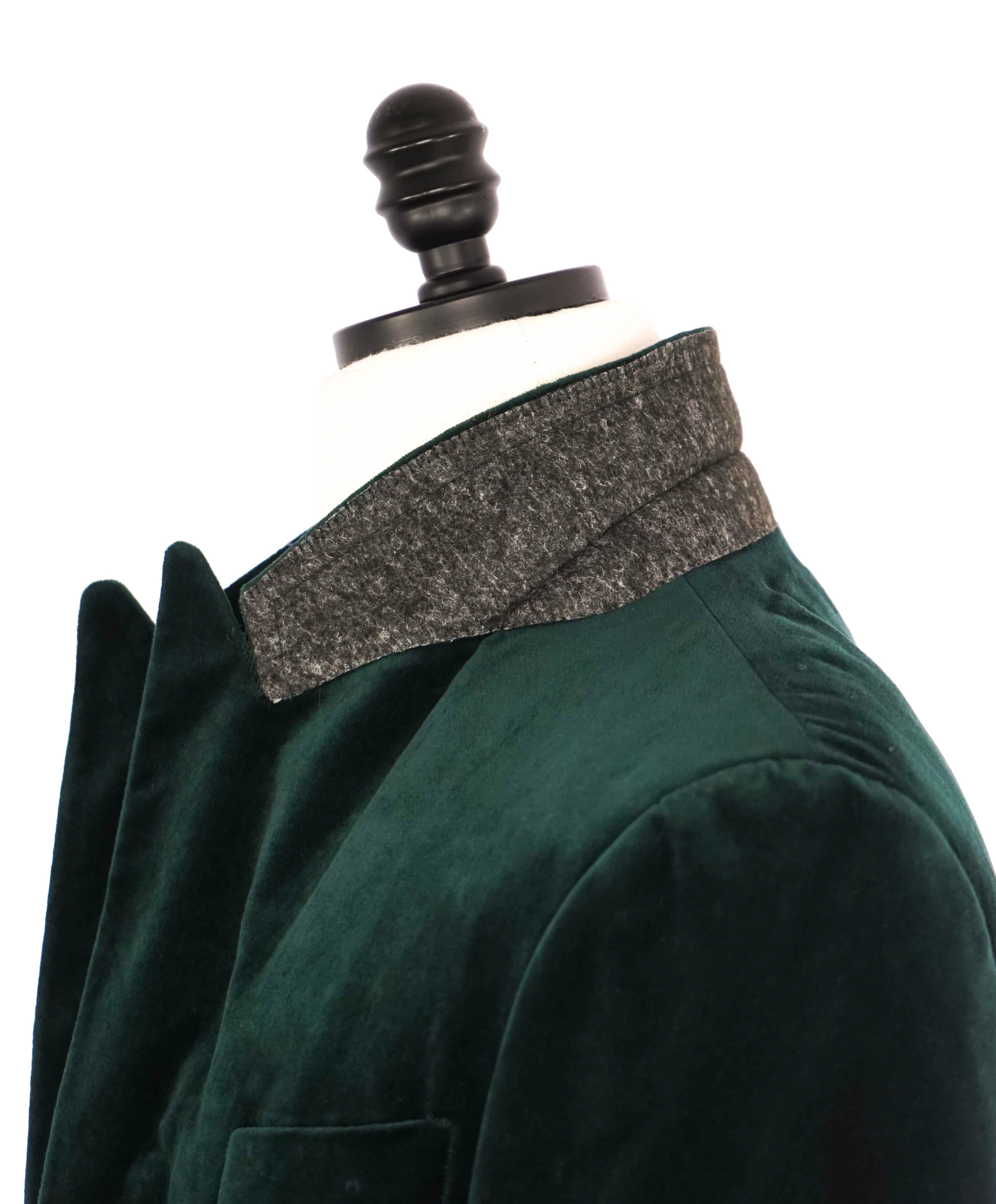 CANALI - Velvet Emerald Green Peak Lapel Dinner/Smoking Jacket - 40R