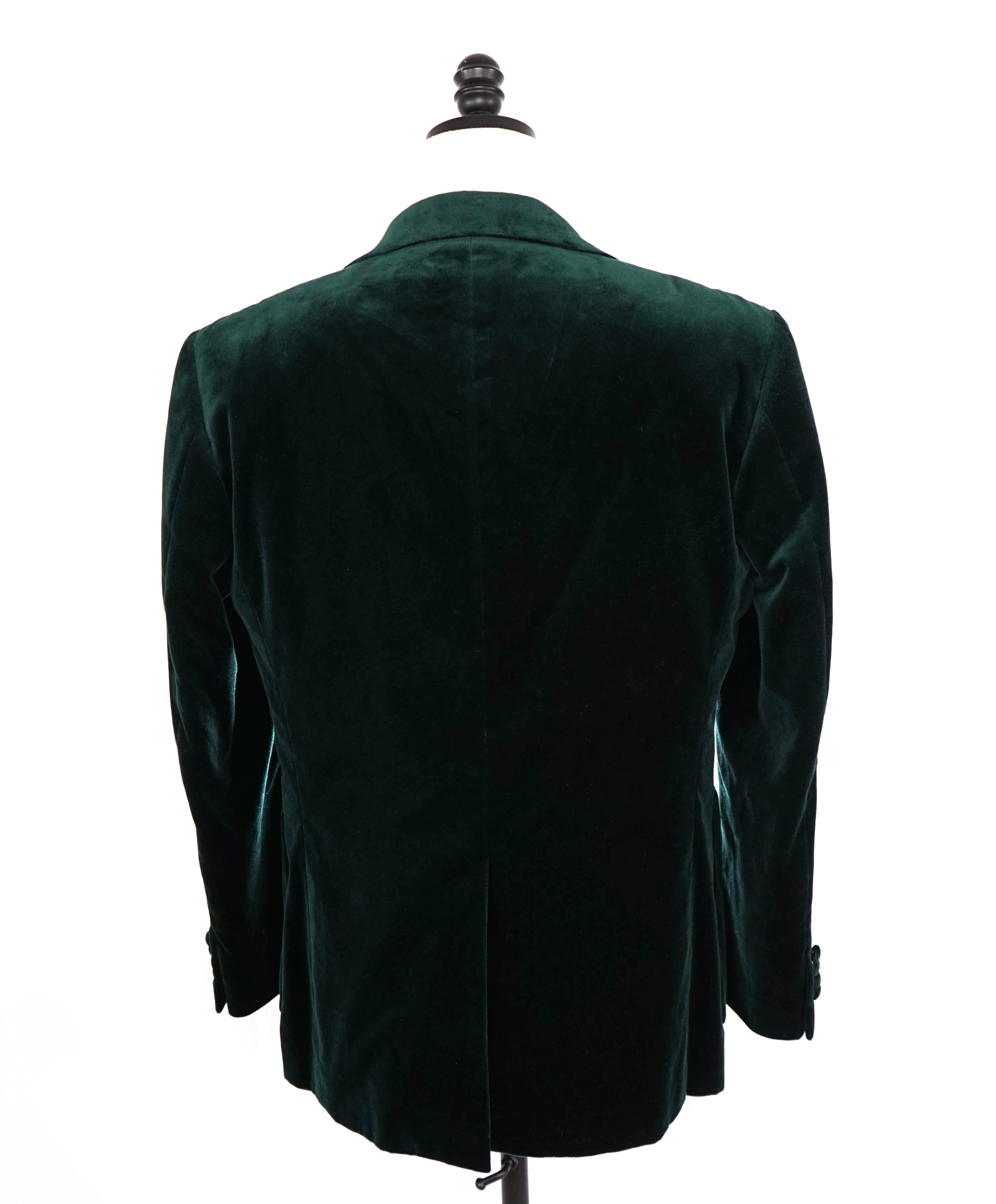 CANALI - Velvet Emerald Green Peak Lapel Dinner/Smoking Jacket - 40R