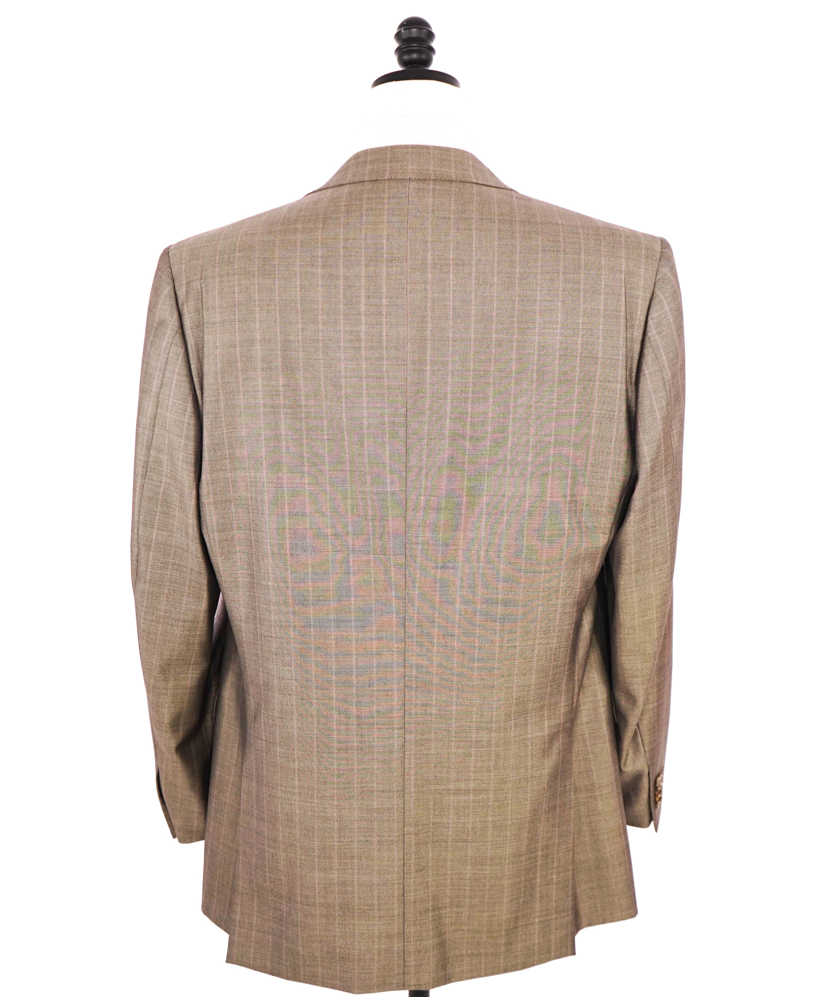 $3,295 ERMENEGILDO ZEGNA - Brown Chalk Stripe WOOL & SILK Suit Brown - 44L