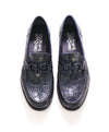 $2,200 SALVATORE FERRAGAMO - *CROCODILE SKIN* ROLO Navy Slip On Loafers - 8.5 D