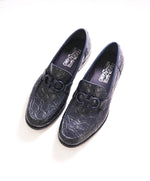 $2,200 SALVATORE FERRAGAMO - *CROCODILE SKIN* ROLO Navy Slip On Loafers - 8.5 D