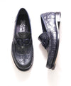 $2,200 SALVATORE FERRAGAMO - *CROCODILE SKIN* ROLO Navy Slip On Loafers - 8.5 D