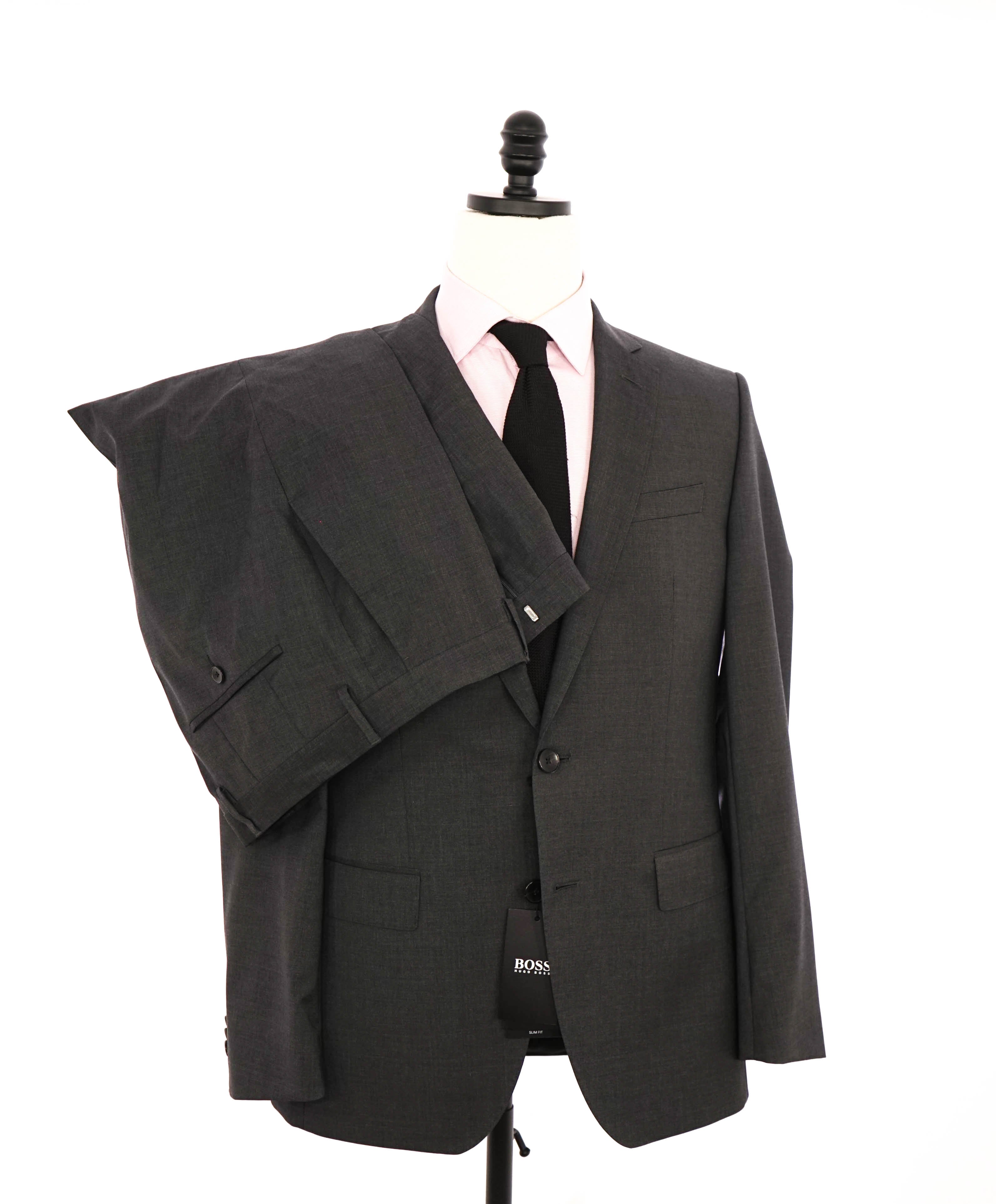 HUGO BOSS - "SLIM" Notch Lapel Charcoal Gray Suit - 40R