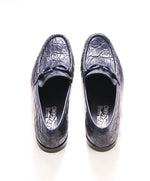 $2,200 SALVATORE FERRAGAMO - *CROCODILE SKIN* ROLO Navy Slip On Loafers - 8.5 D