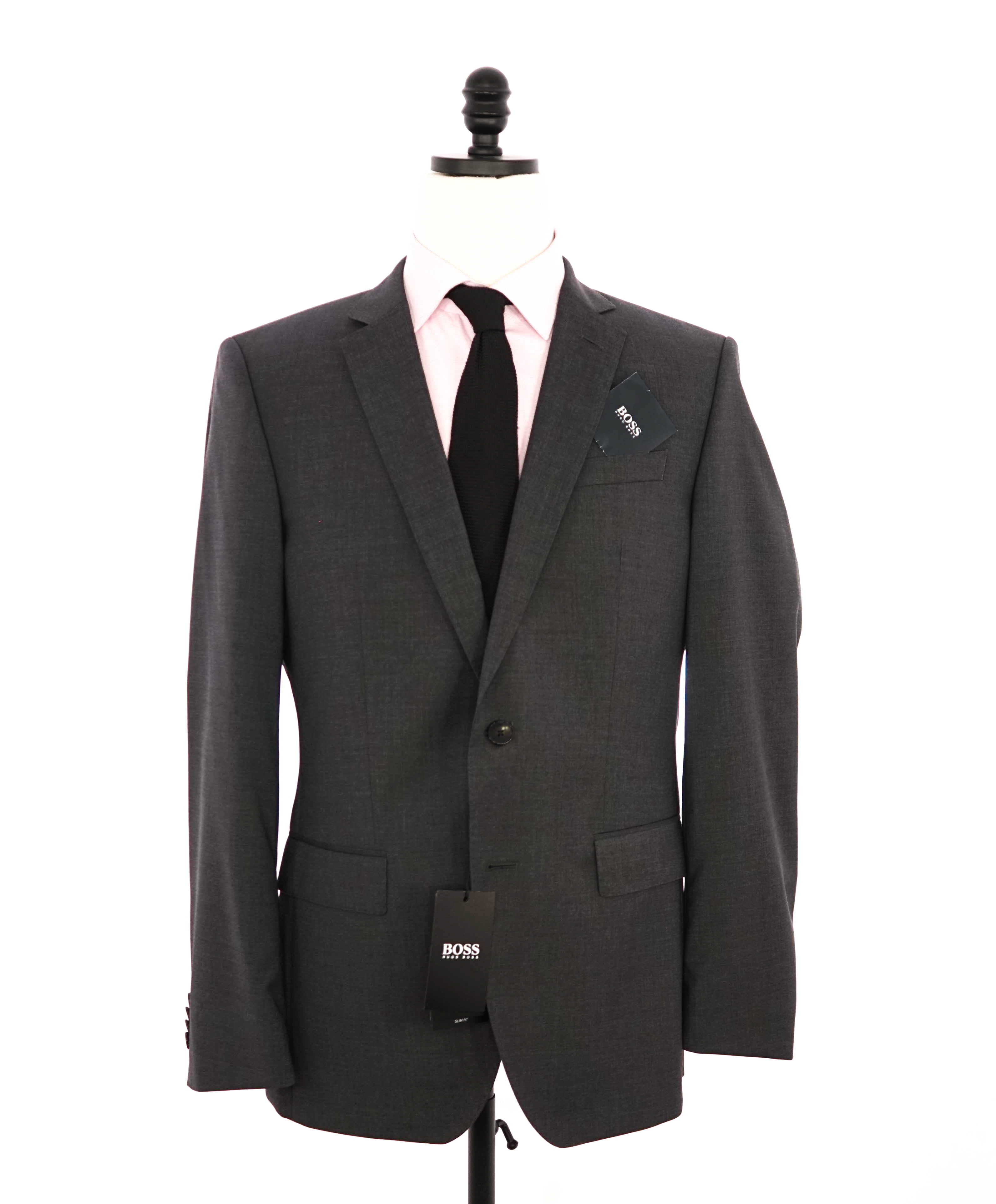 HUGO BOSS - "SLIM" Notch Lapel Charcoal Gray Suit - 40R