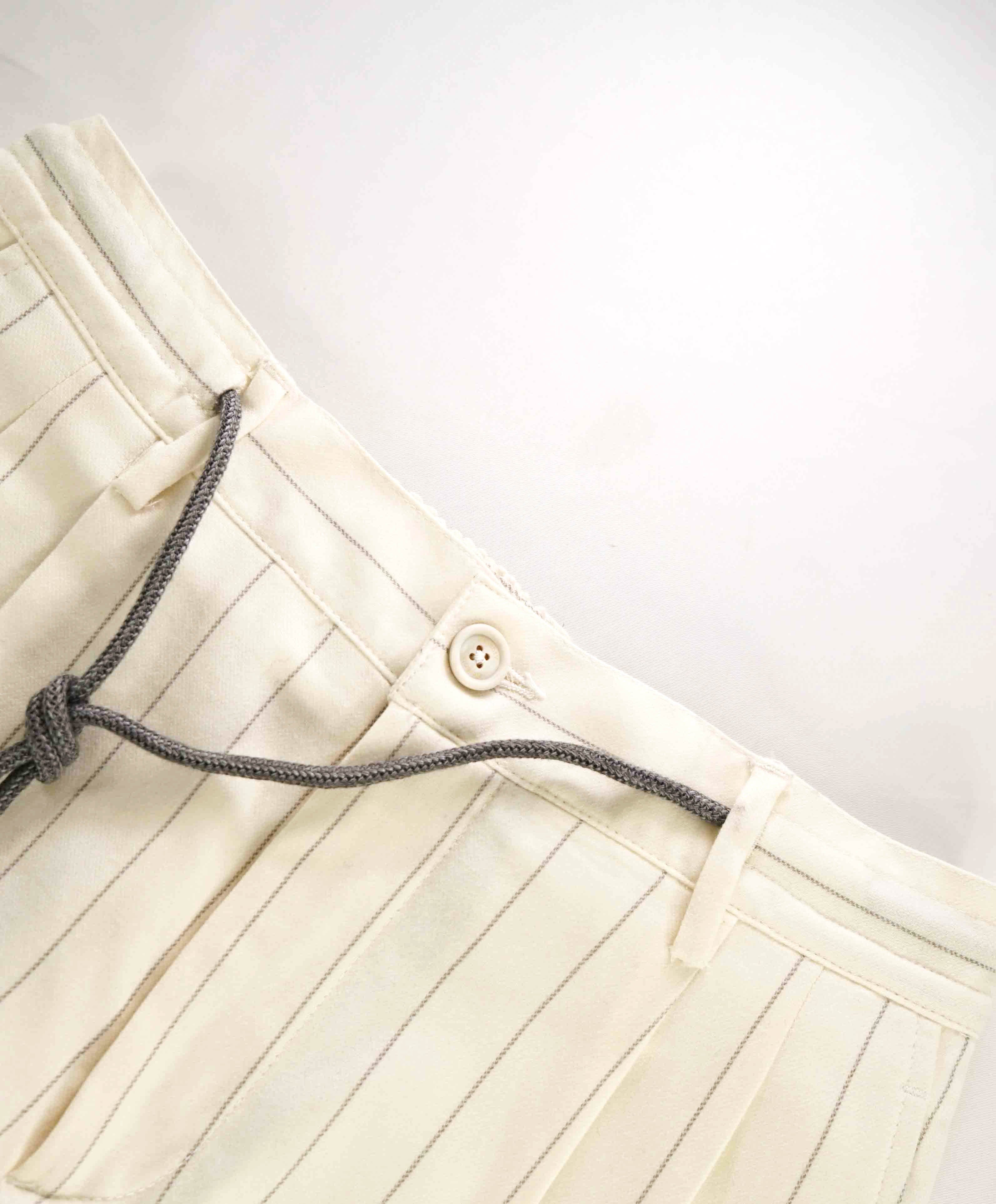 $2,545 ELEVENTY - Ivory Chalk Stripe CASHMERE / WOOL Blend Dress Pants - 33W