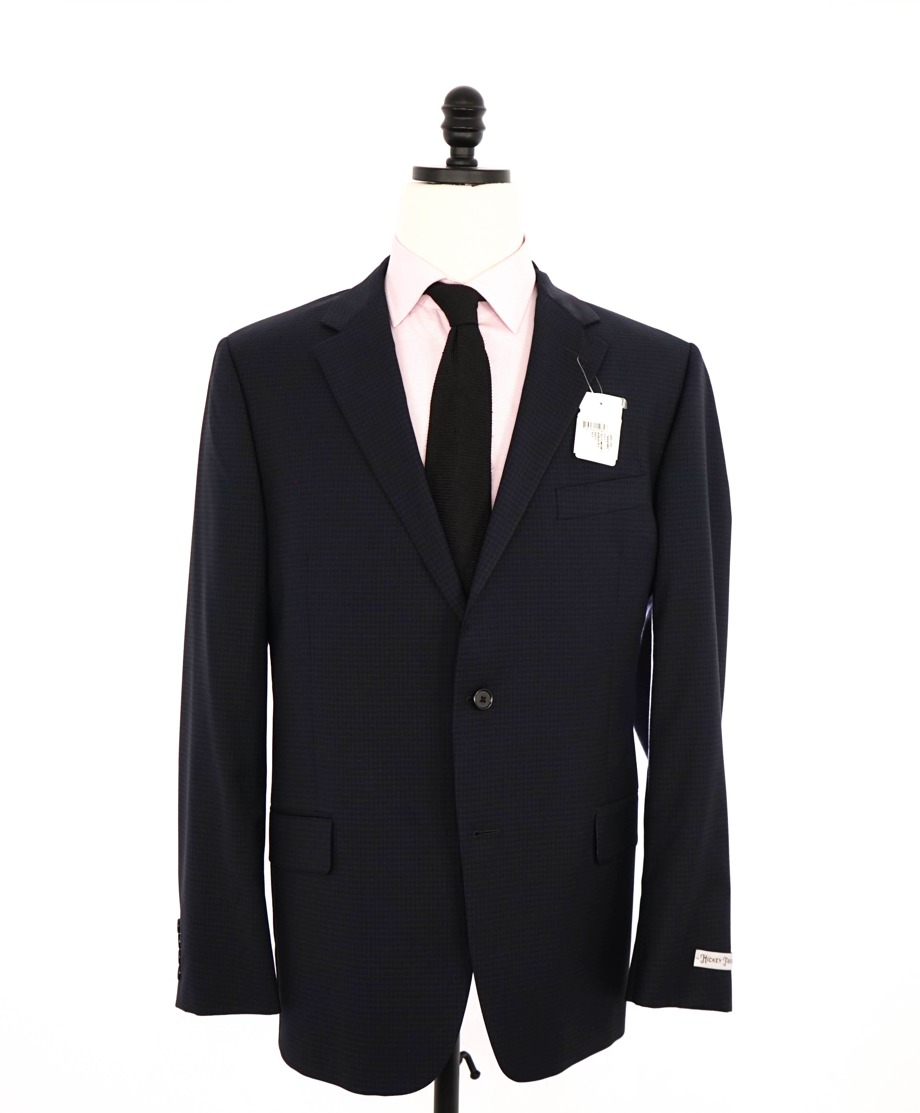 HICKEY FREEMAN - Navy Micro Check "Milburn ii" Notch Lapel Suit - 44R 36W