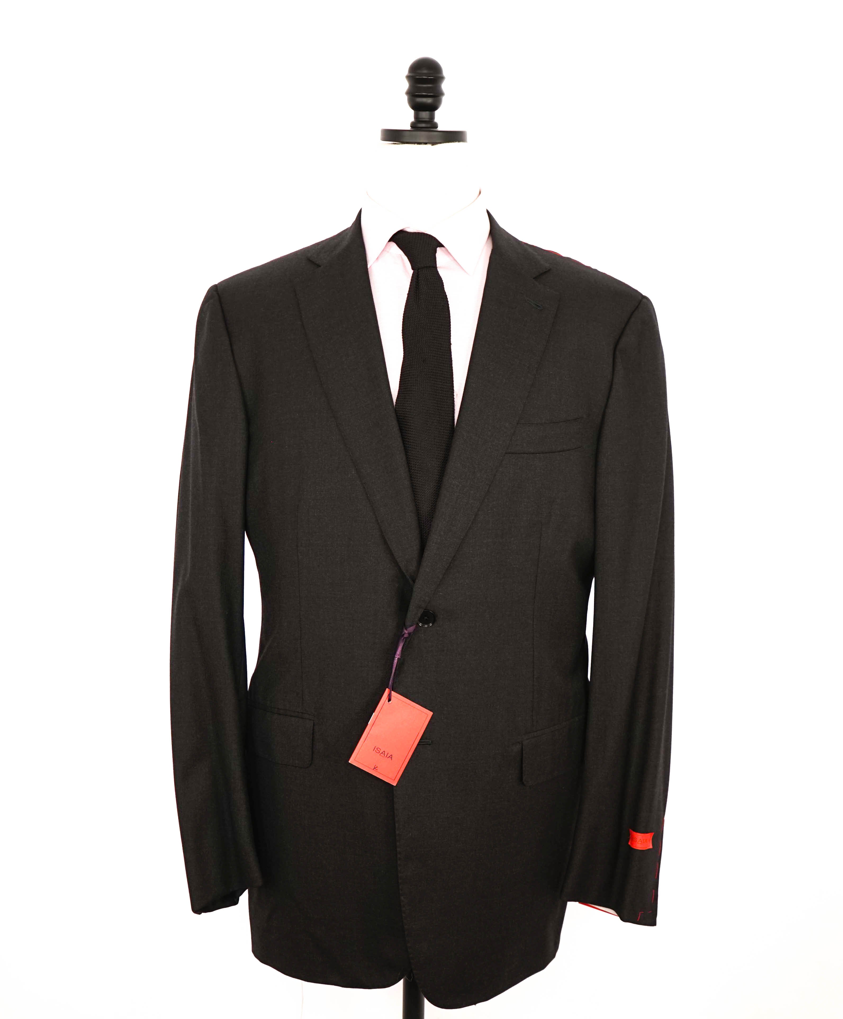 $2,995 ISAIA - "AQUASPIDER S" Super 160's Charcoal Gray Blazer - 48L