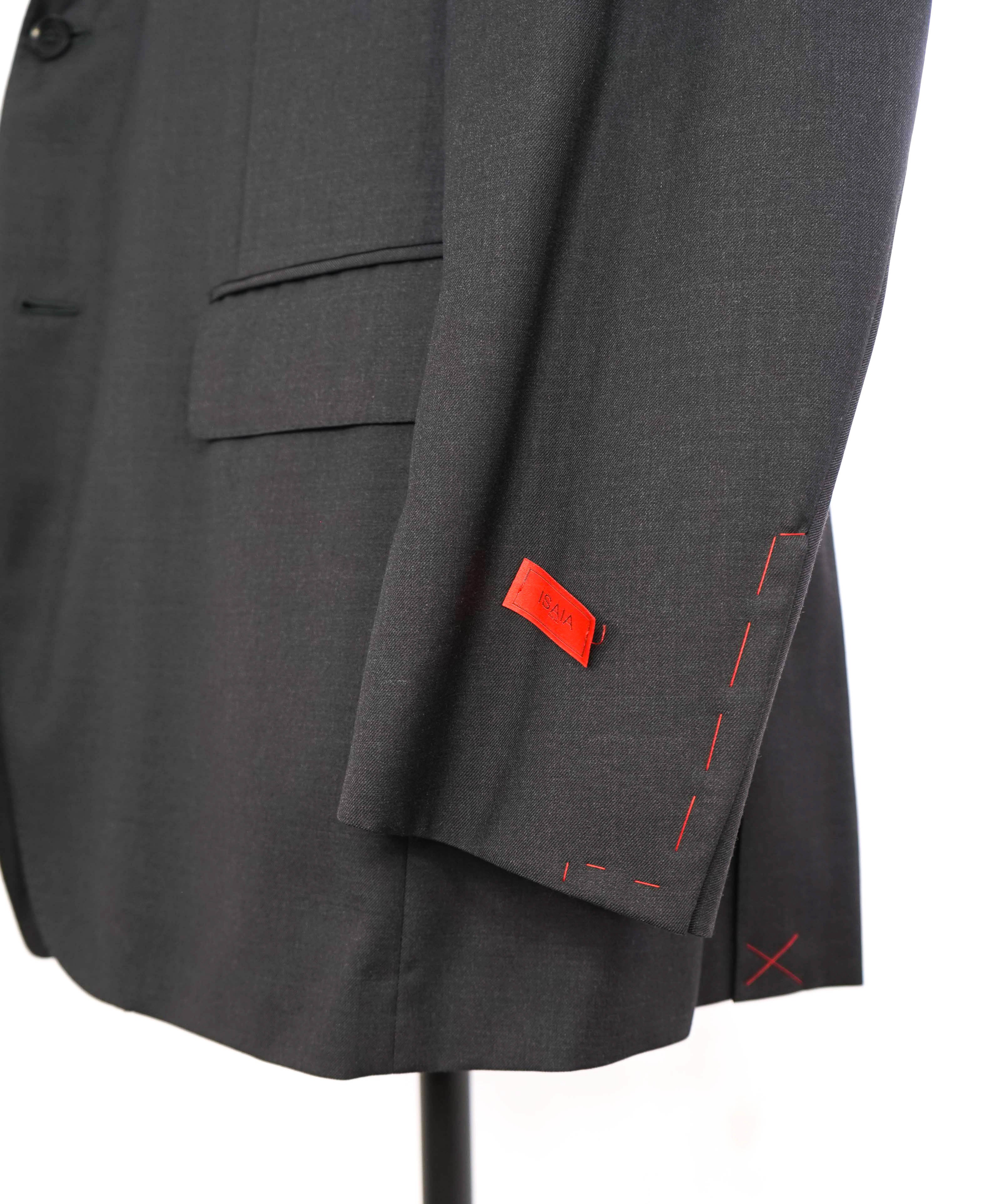 $2,995 ISAIA - "AQUASPIDER S" Super 160's Charcoal Gray Blazer - 46R