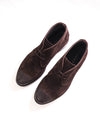 $700 CANALI - Brown Distressed Suede Lace-Up Ankle Boots  - 10 US (43 EU)