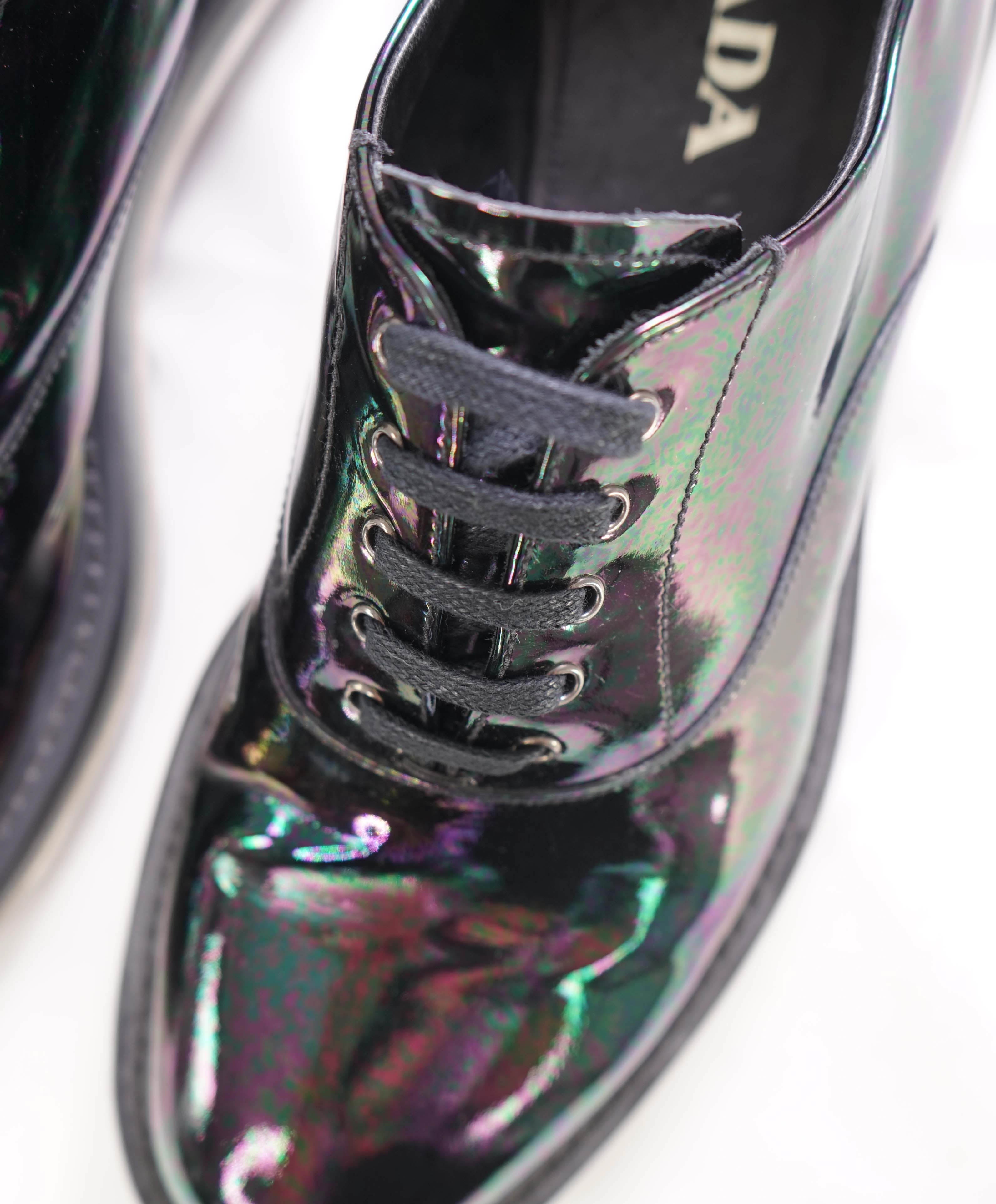 $1,050 PRADA - Black/Multi-Color Lug Sole Air levitate Oxfords Sneaker - 9.5 US (8.5 Prada)