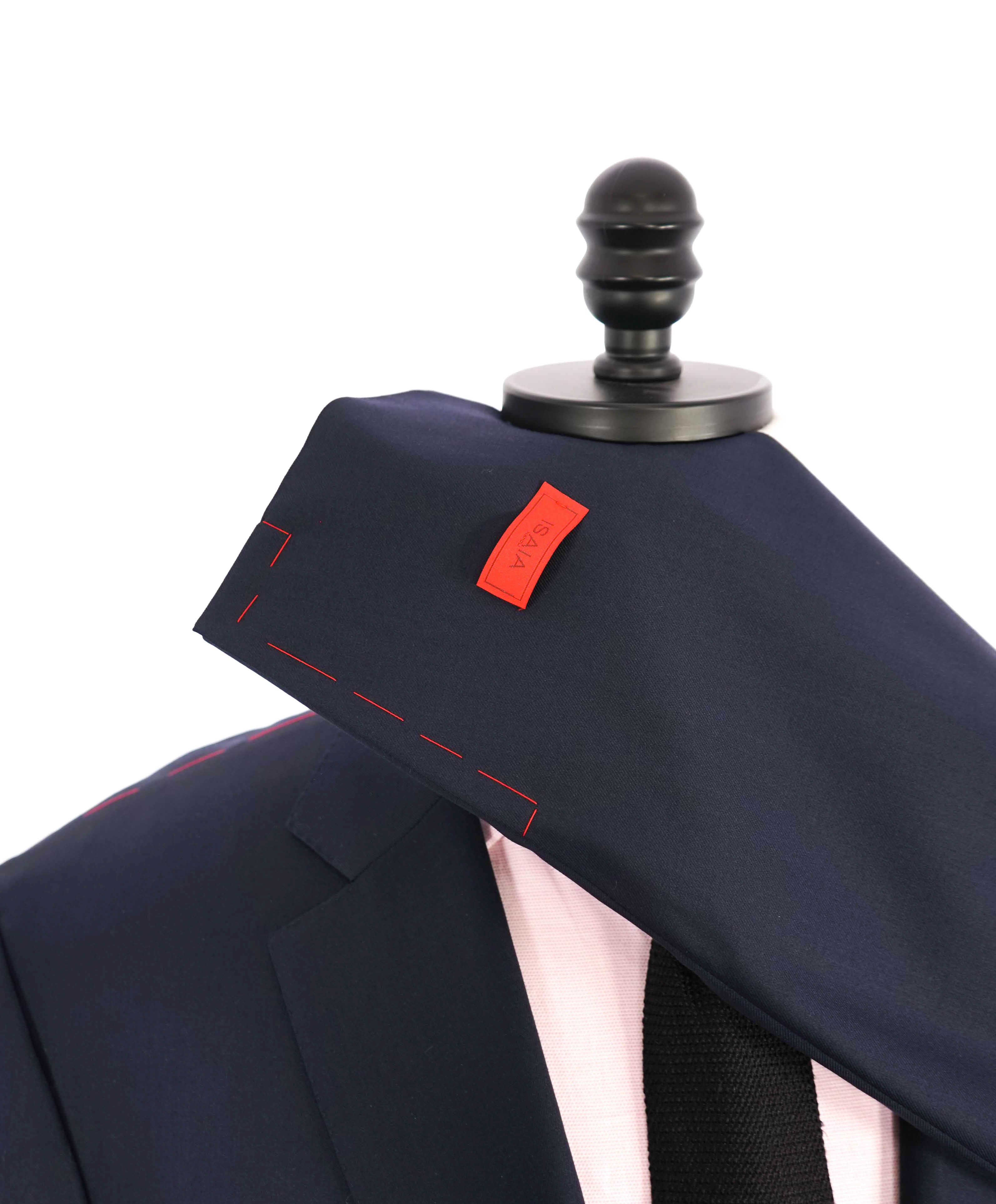 $2,995 ISAIA - "AQUASPIDER S" Super 160's Navy Blue Blazer - 48L