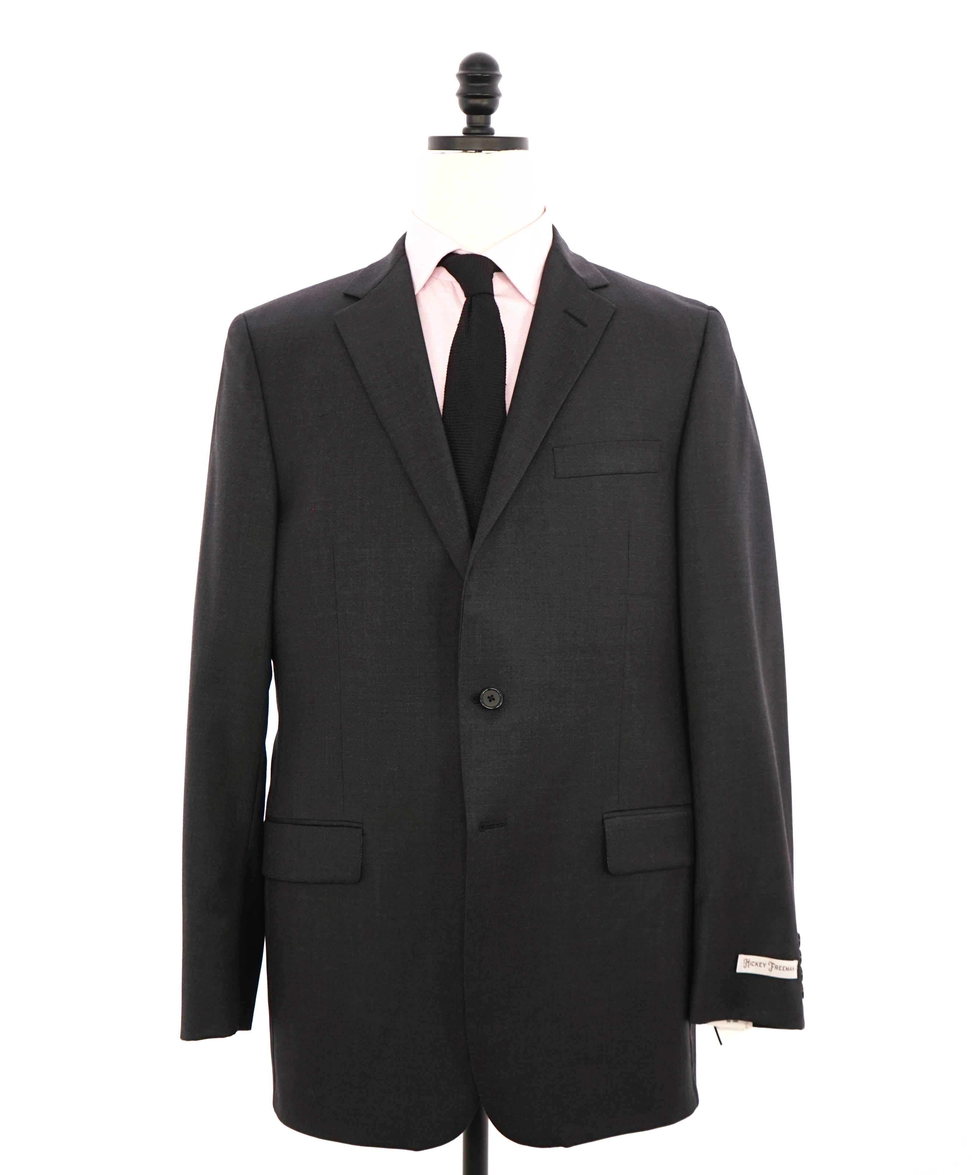 HICKEY FREEMAN - Solid Charcoal "Milburn ii" Notch Lapel Suit - 42L