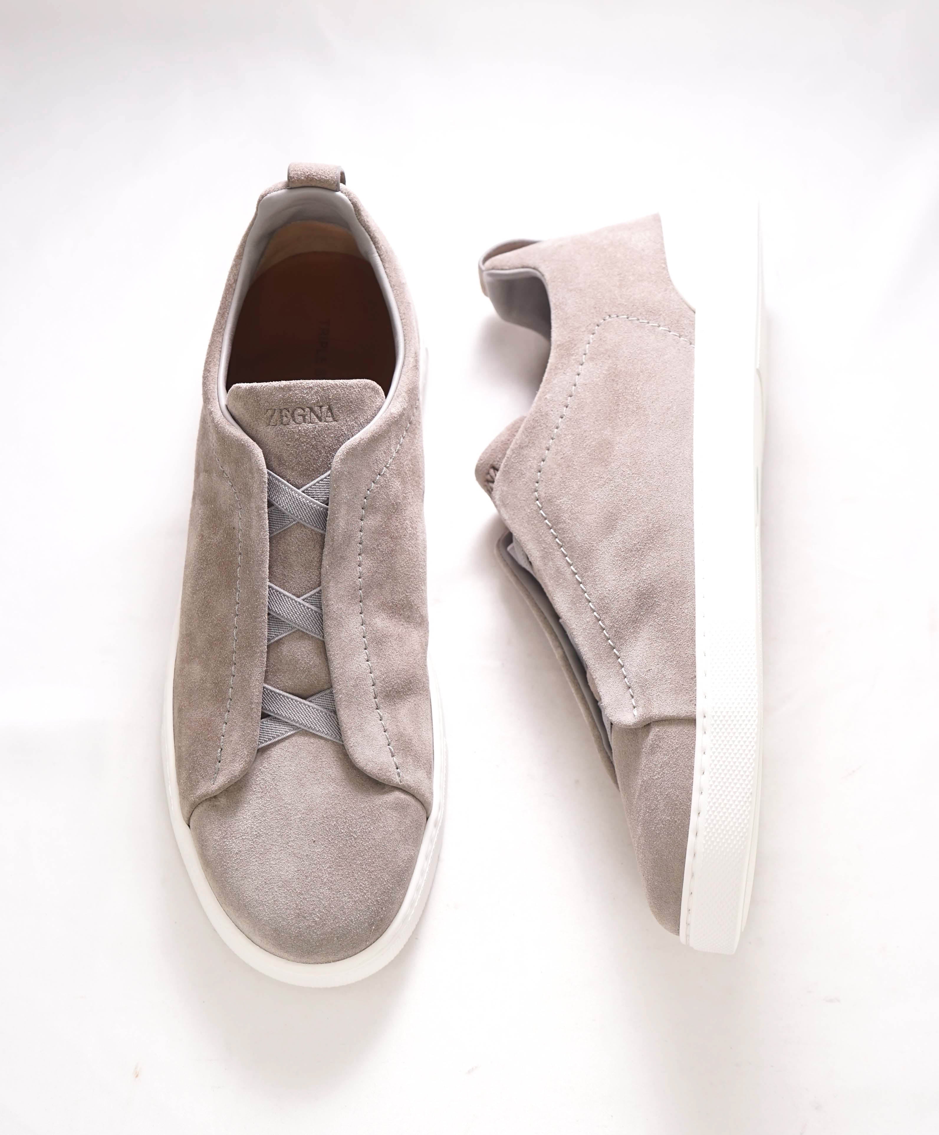 $1,150 ERMENEGILDO ZEGNA - COUTURE "Triple Stitch" Deerskin Sneakers - 11.5 US (44.5 EU)