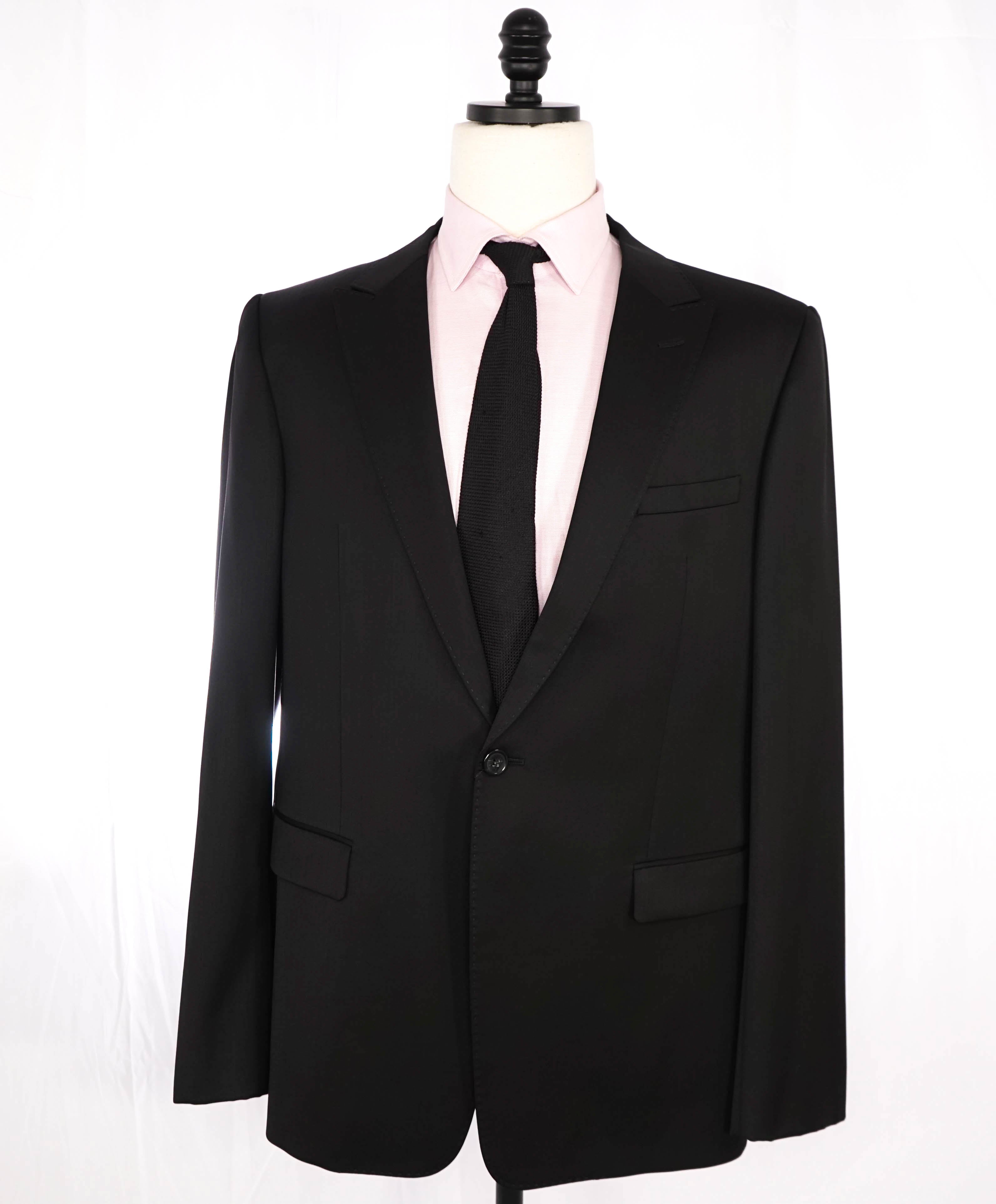 $1,595 EMPORIO ARMANI- Black *DAVID LINE* Peak Lapel 1-Btn Blazer - 48R