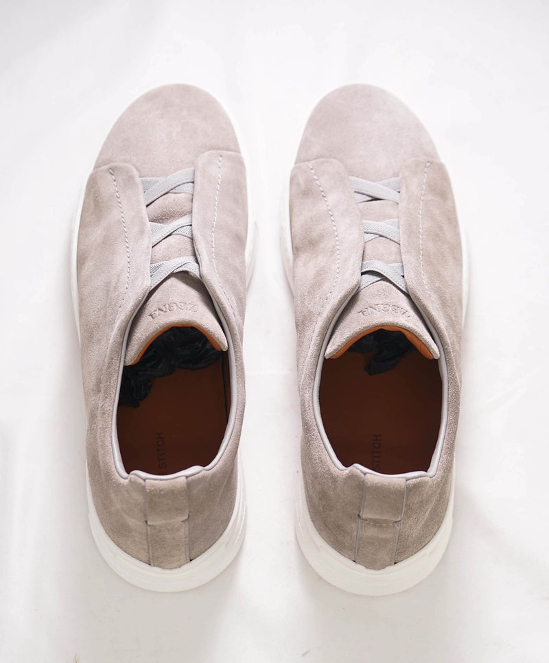 $1,150 ERMENEGILDO ZEGNA - COUTURE "Triple Stitch" Deerskin Sneakers - 11.5 US (44.5 EU)