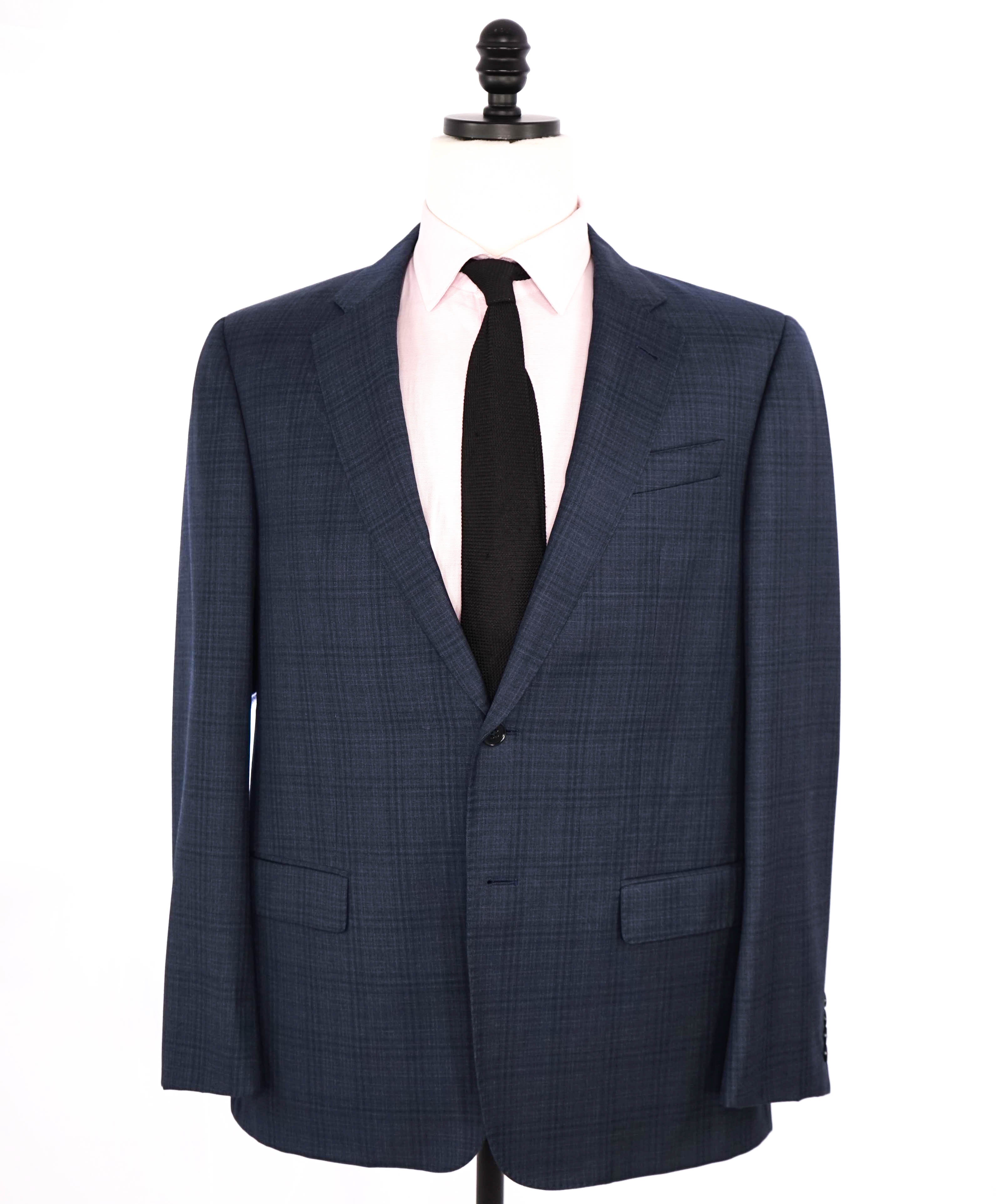 $1,995 EMPORIO ARMANI - Super 130's  “G LINE” Blue Check Suit - 44R