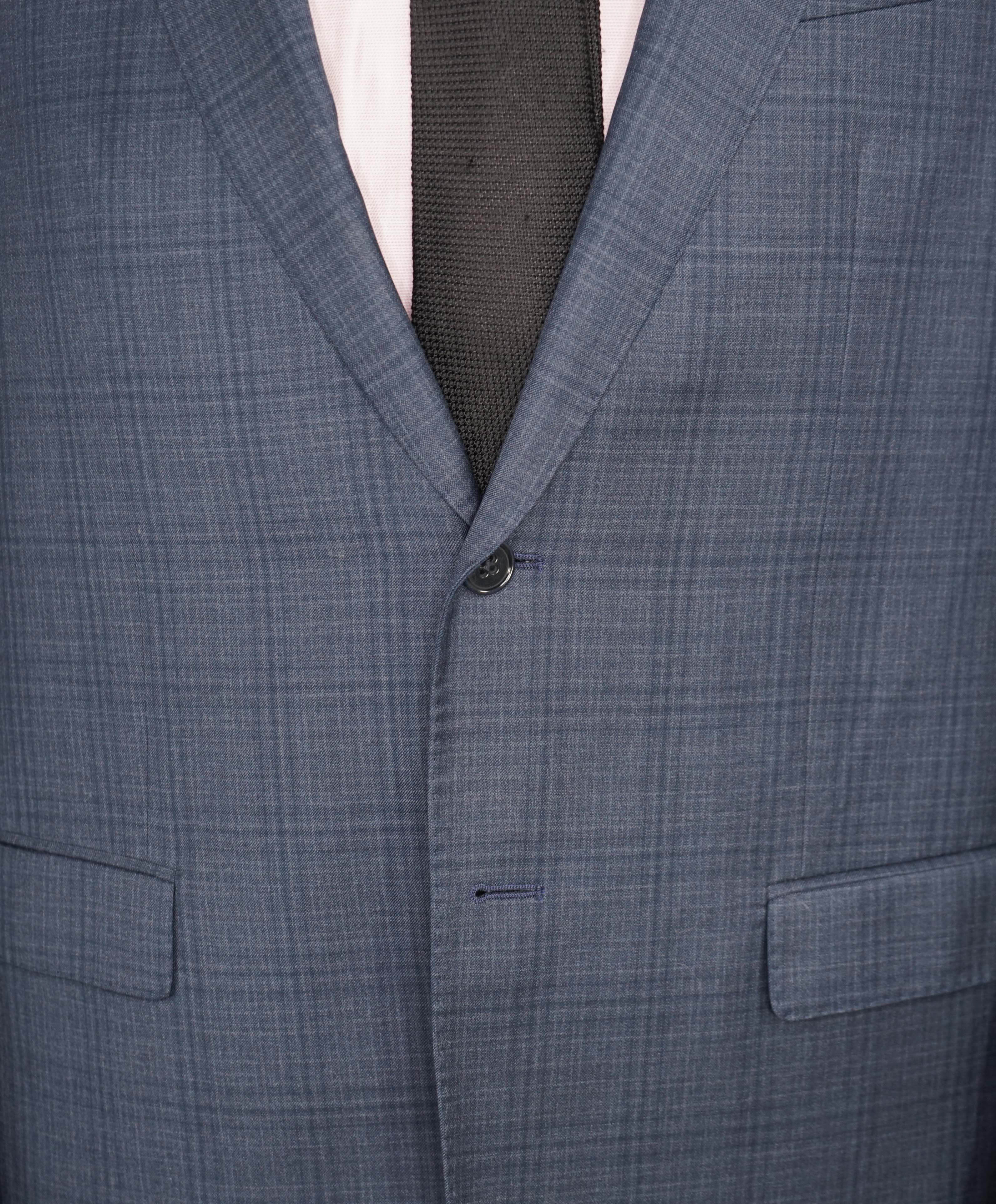 $1,995 EMPORIO ARMANI - Super 130's  “G LINE” Blue Check Suit - 44R