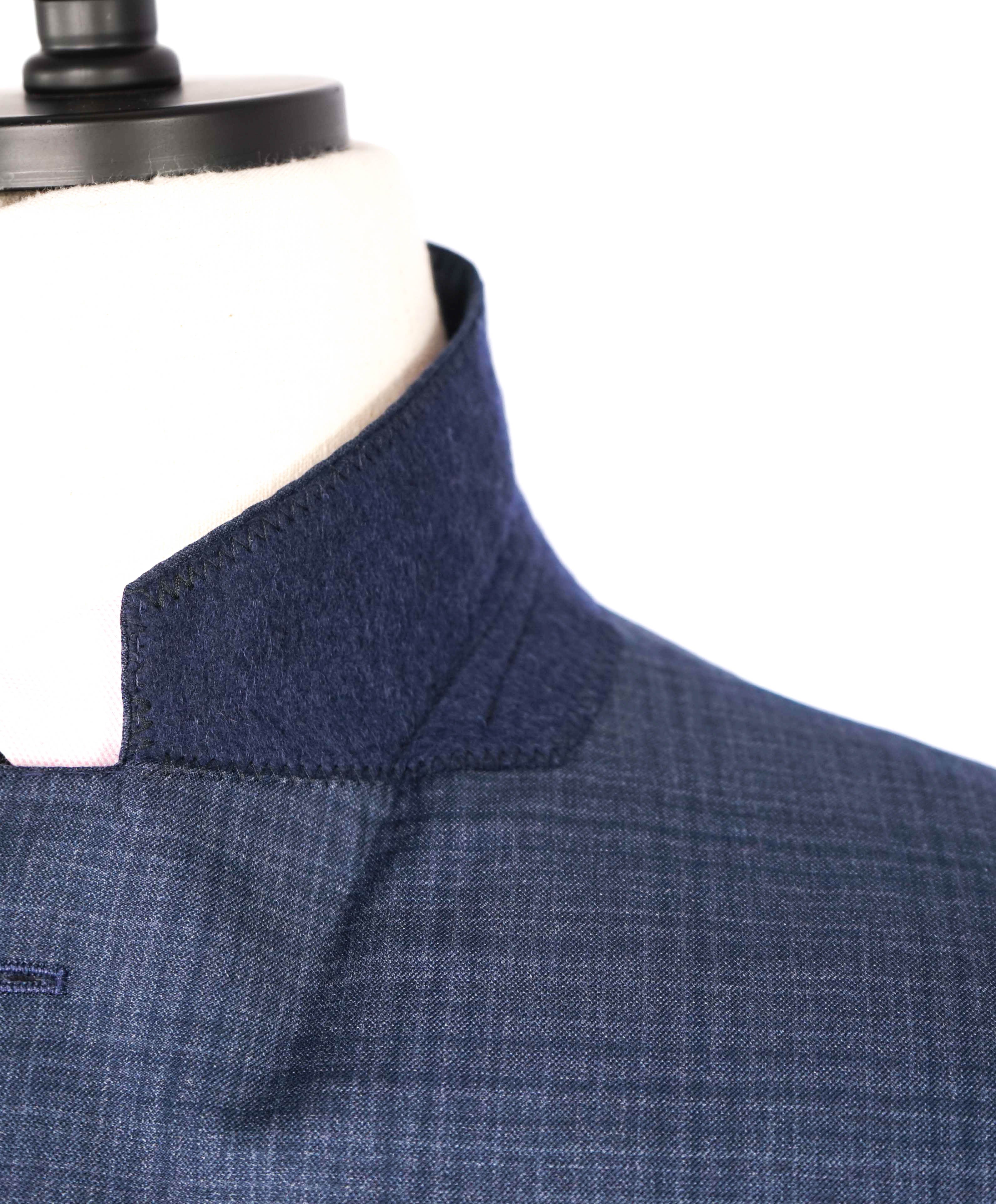 $1,995 EMPORIO ARMANI - Super 130's  “G LINE” Blue Check Suit - 44R