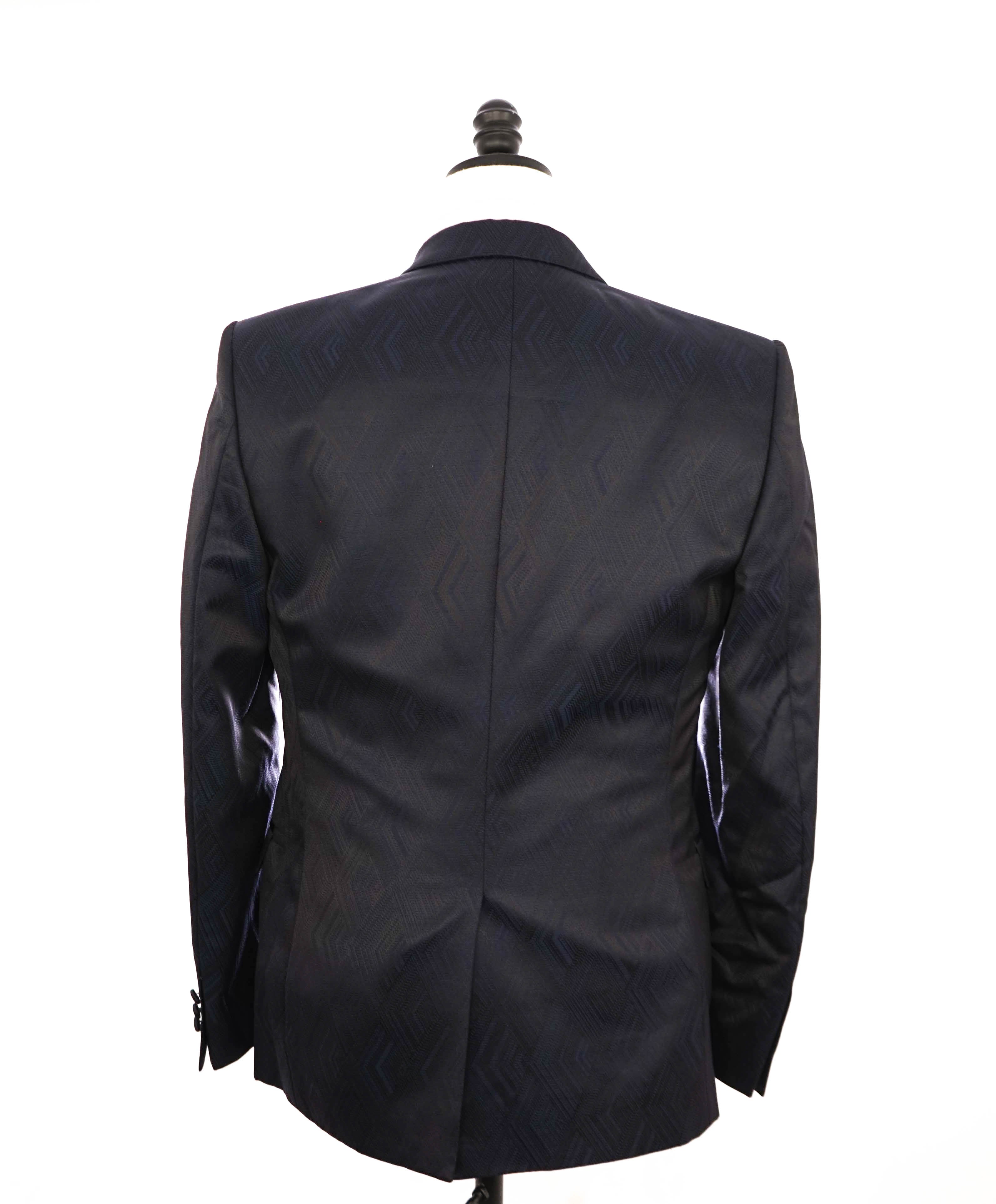 $1,195 VERSACE - Navy Blue PEAK LAPEL TuxDinner Jacket Blazer  - 38R