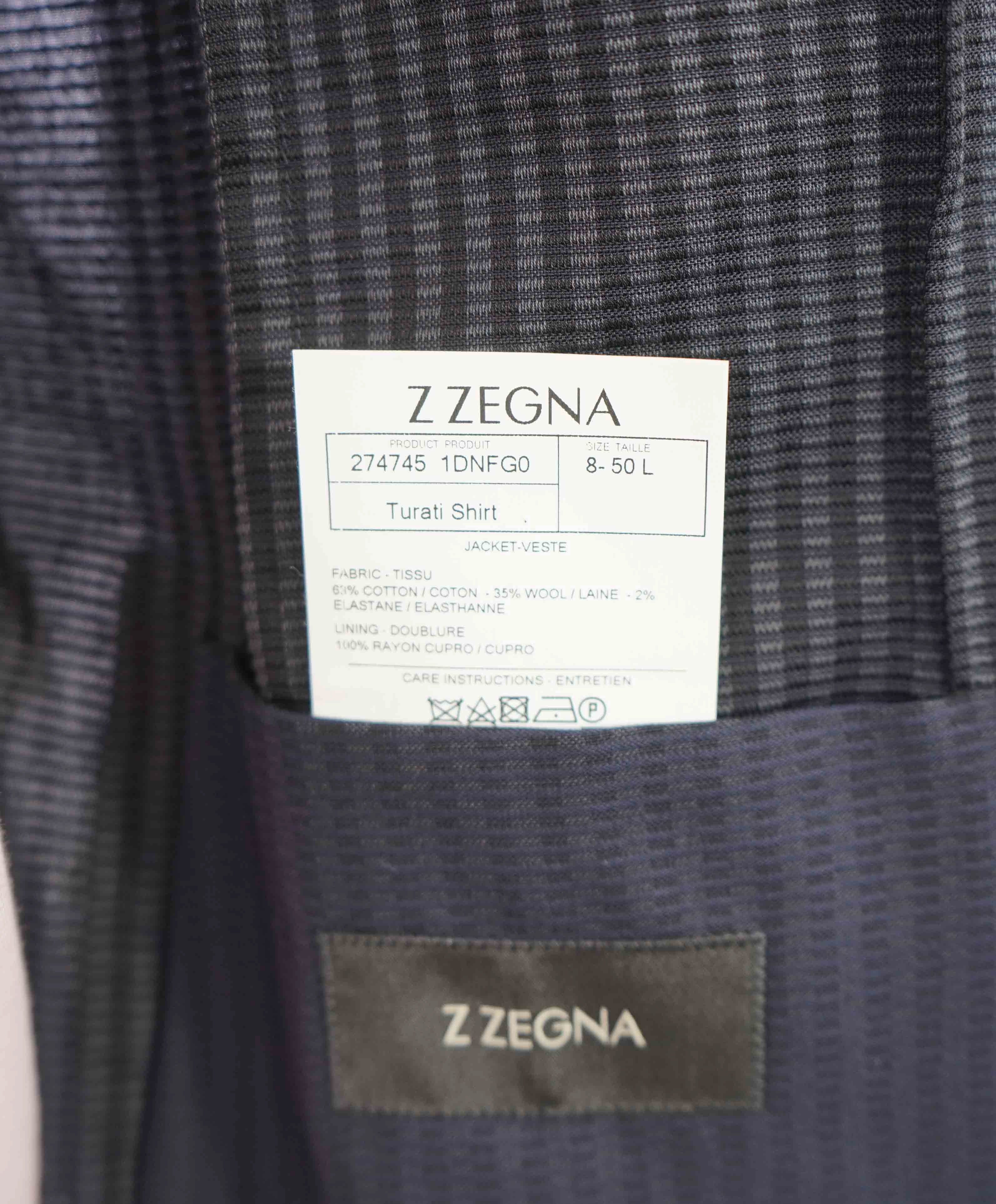 $1,095 Z ZEGNA - *WOOL/COTTON* Perforated  Light Summer Blazer - 40L