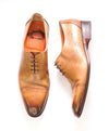 $1,295 SANTONI - "Fatte A Mano" Neutral Patina Texture Hand Made Oxford - 13 US (12 Santoni)