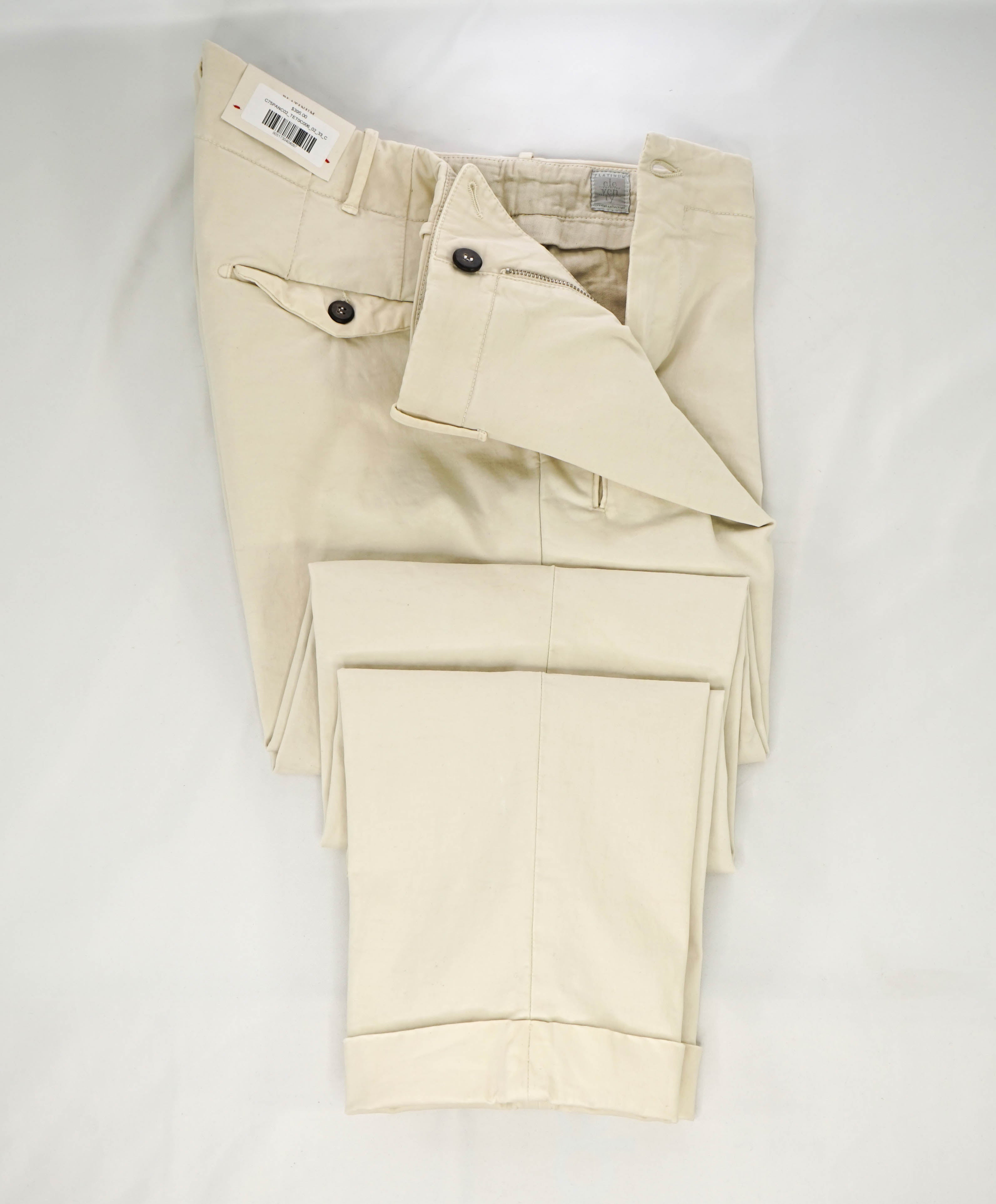 ELEVENTY - BEIGE / SAND Cotton/Elastane Chino Casual/Slim Pants- 33W