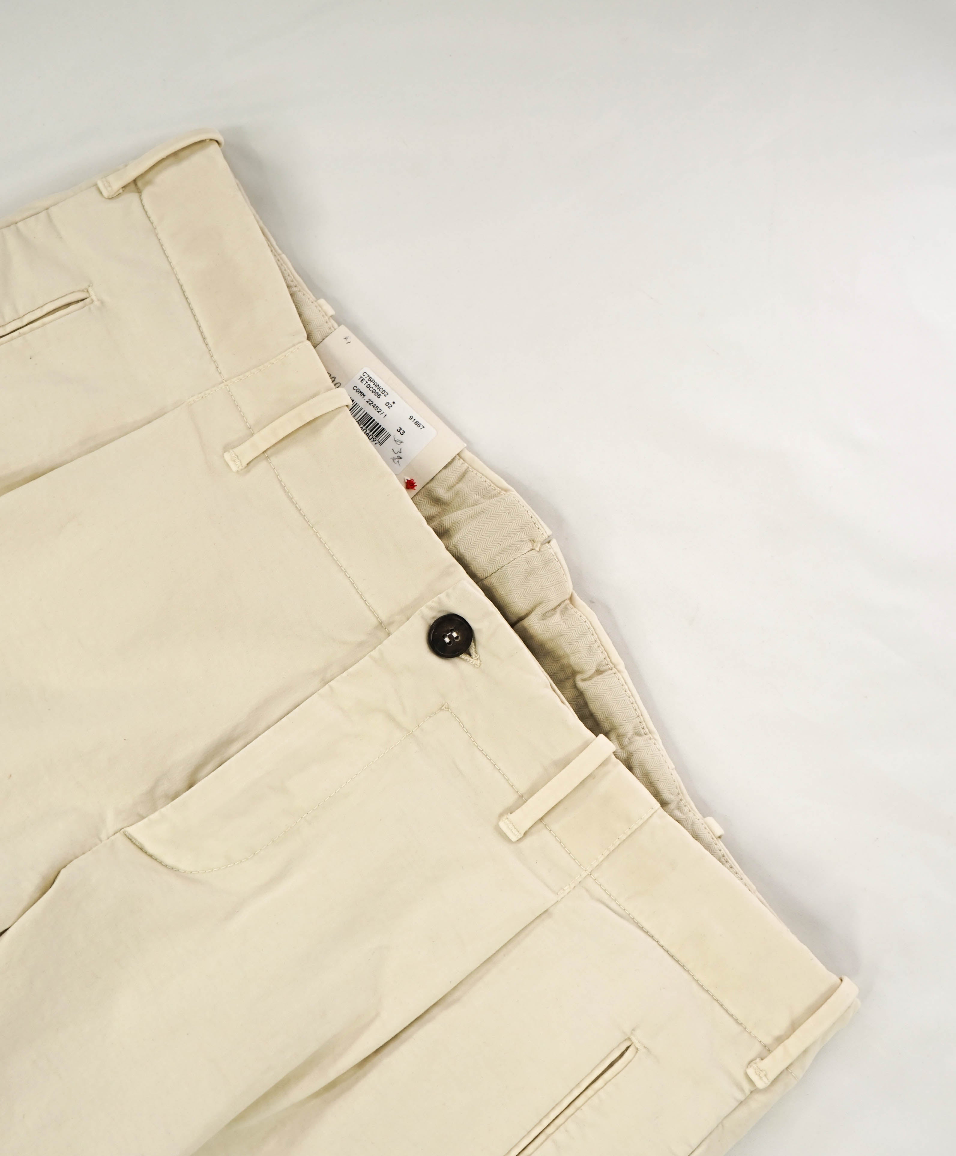 ELEVENTY - BEIGE / SAND Cotton/Elastane Chino Casual/Slim Pants- 33W