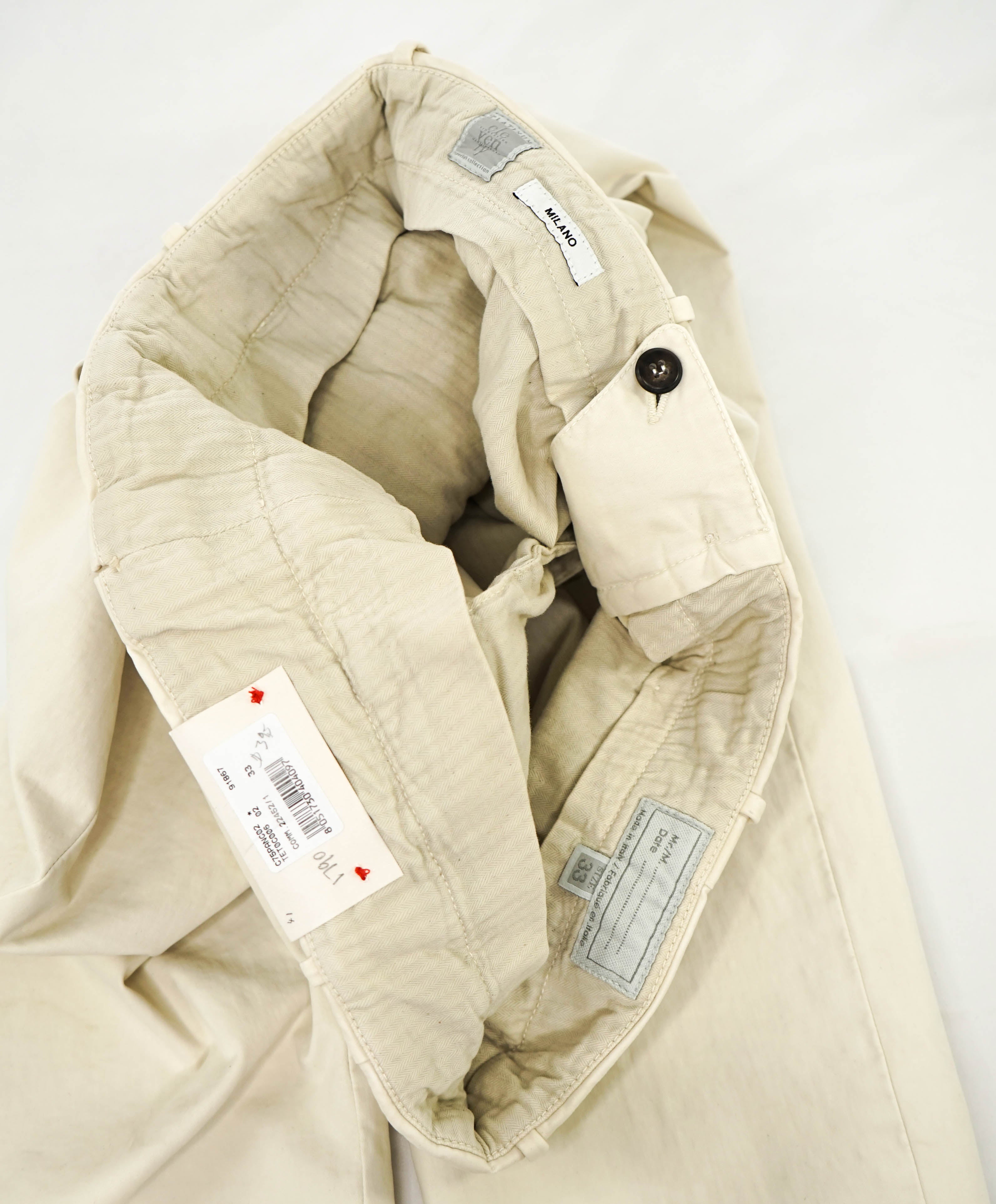 ELEVENTY - BEIGE / SAND Cotton/Elastane Chino Casual/Slim Pants- 33W