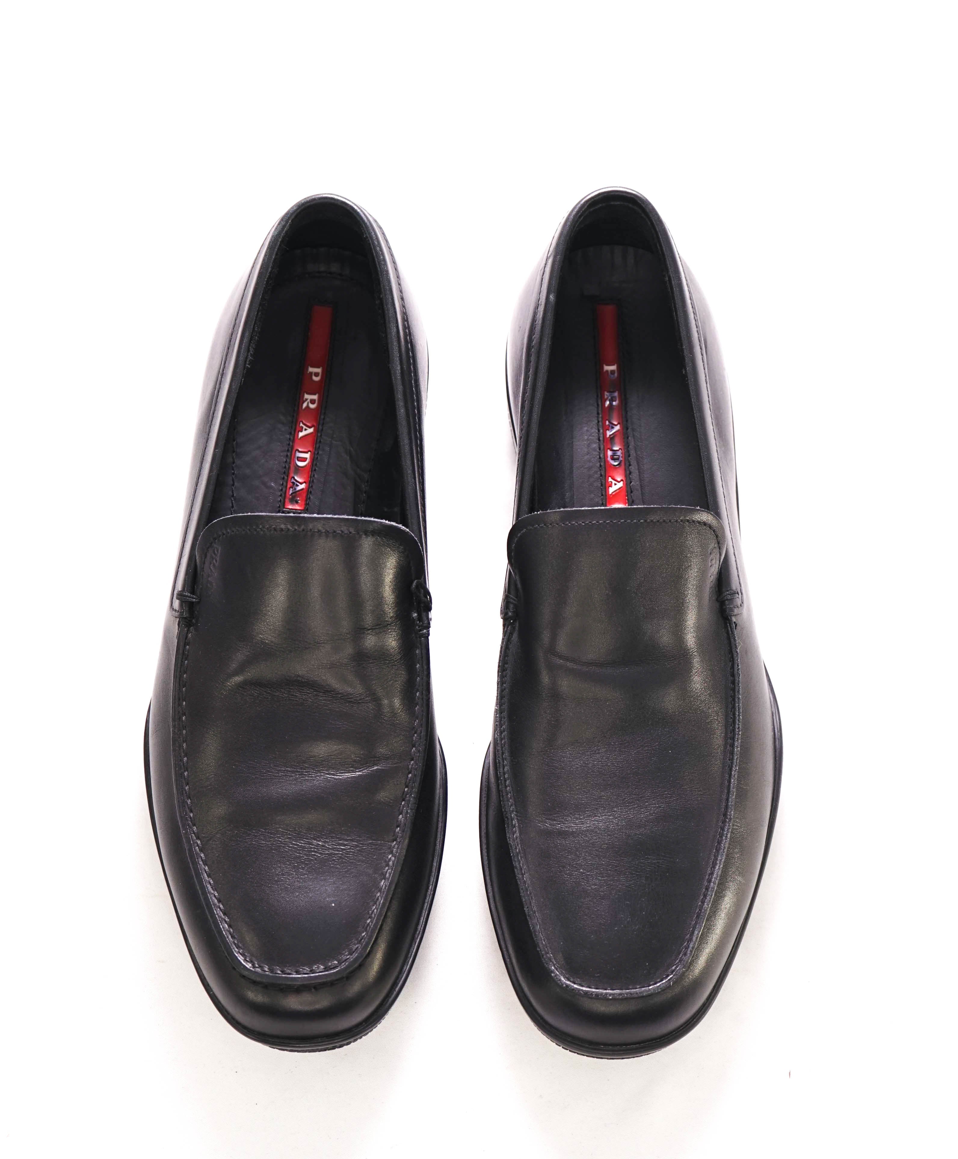 $795 PRADA - *LINEA ROSSA* Black Slip On Logo Vamp Loafer - 8 US (7 Prada)