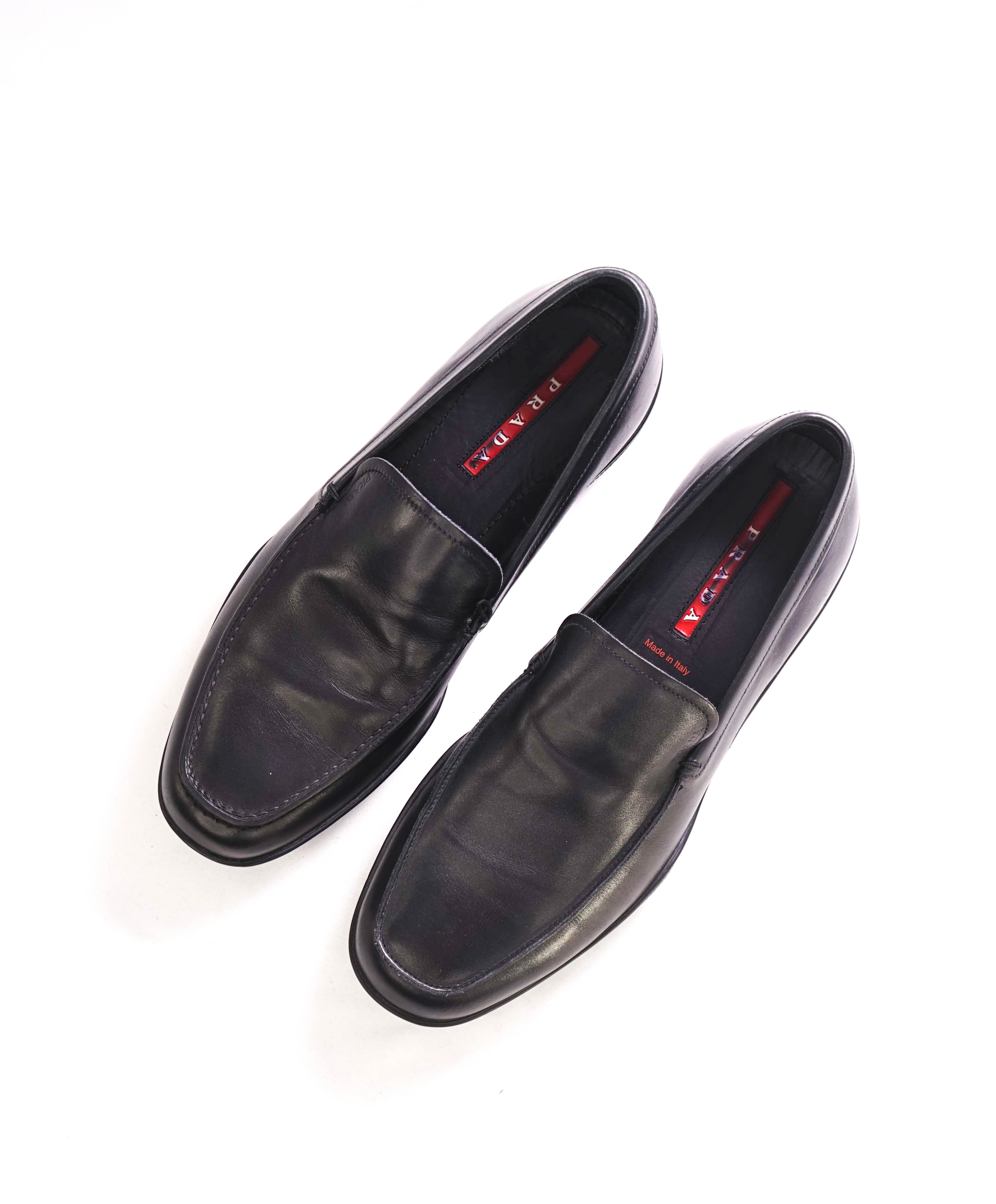 $795 PRADA - *LINEA ROSSA* Black Slip On Logo Vamp Loafer - 8 US (7 Prada)