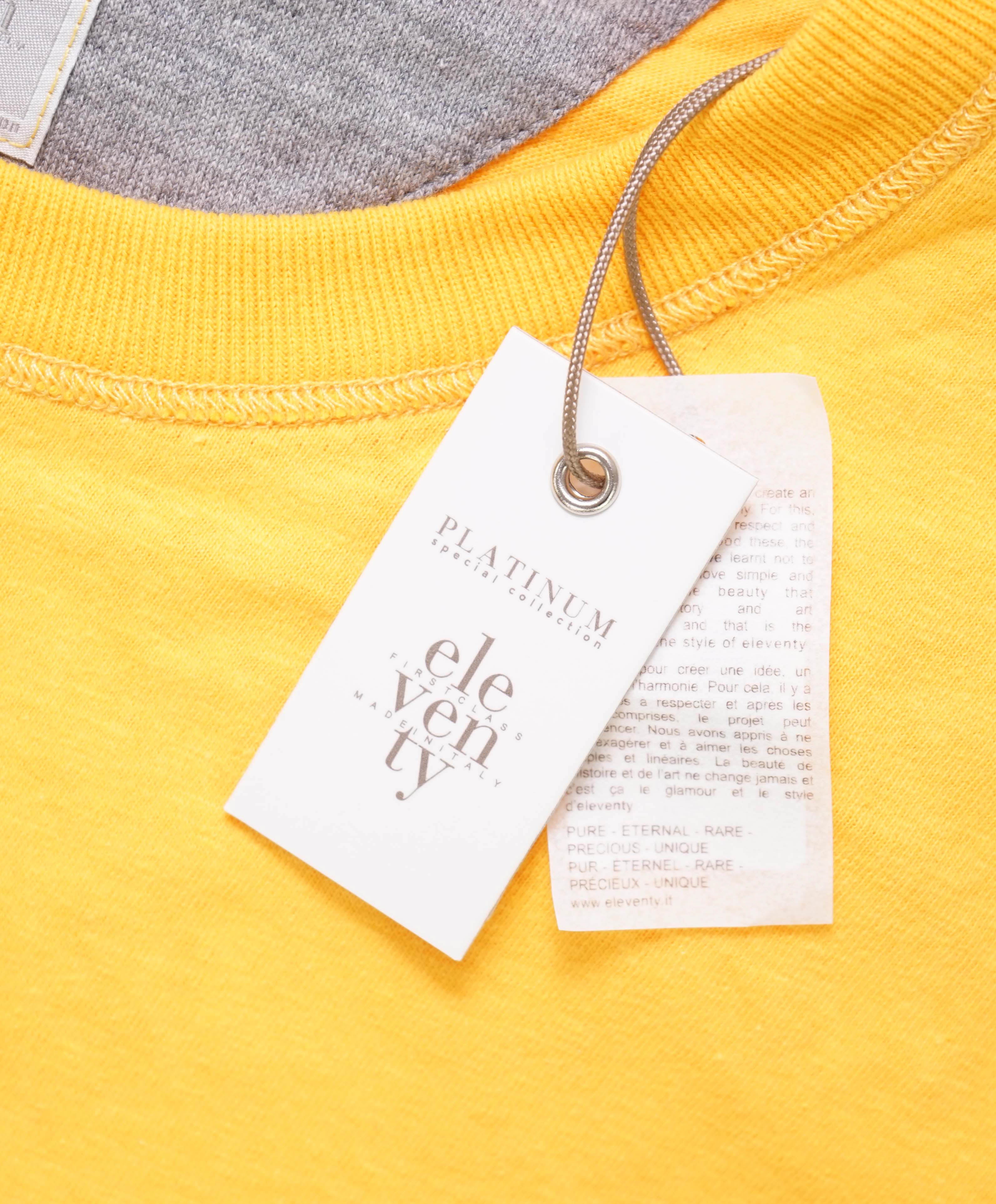 $225 ELEVENTY - Cotton Yellow Short SleeveGraphic T-Shirt - M