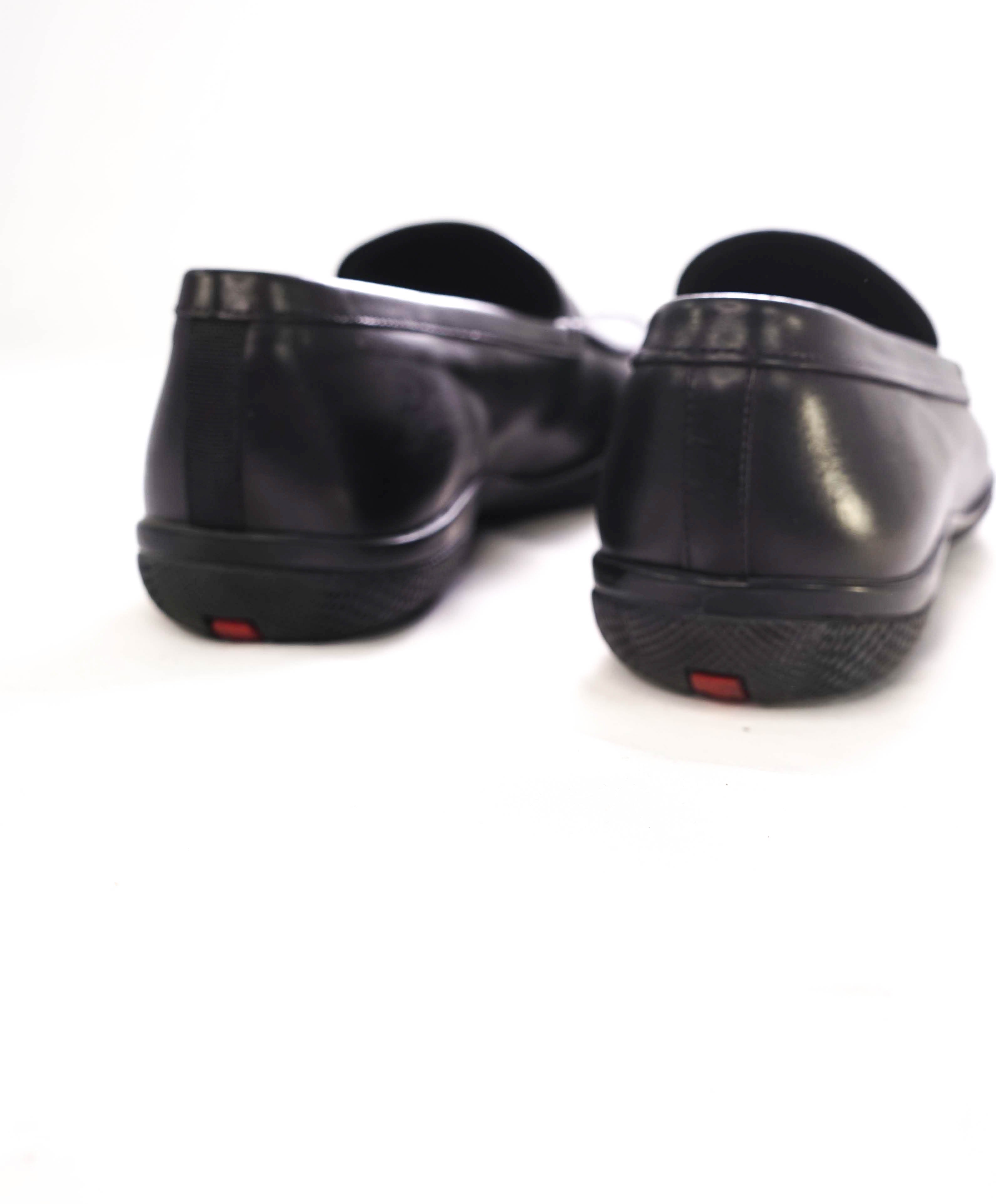 $795 PRADA - *LINEA ROSSA* Black Slip On Logo Vamp Loafer - 8 US (7 Prada)