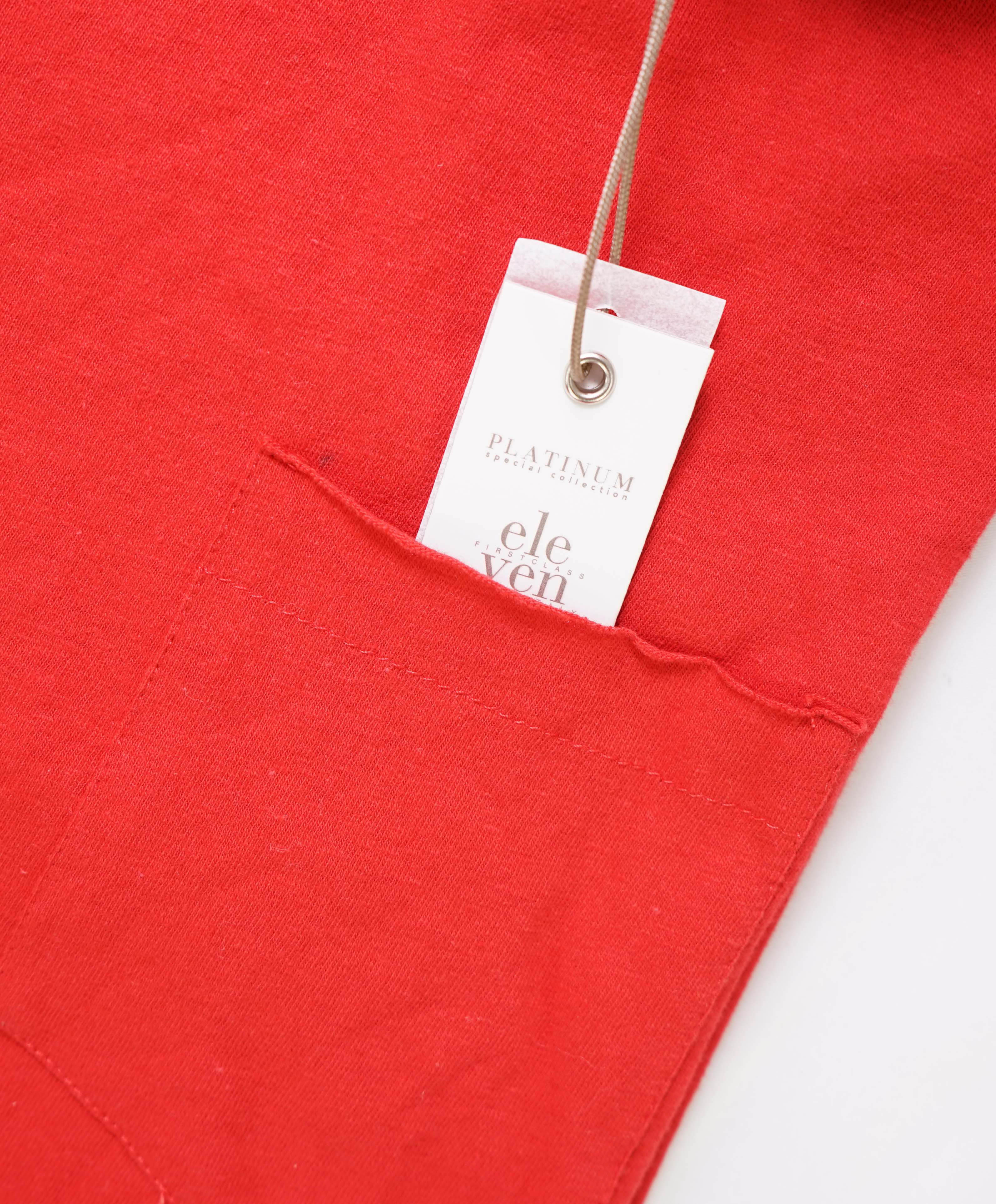 $195 ELEVENTY - Cotton Red Short Sleeve T W Front Pocket - M