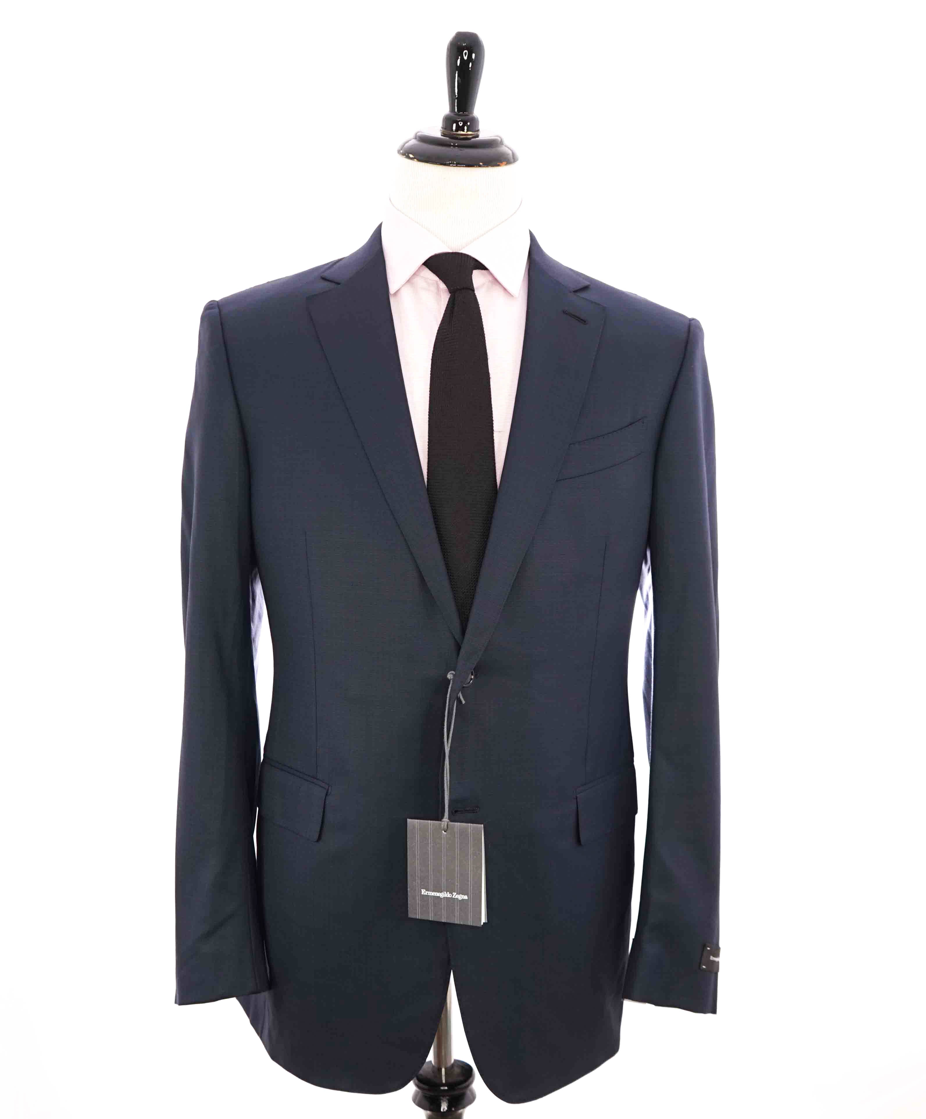 $2,695 ERMENEGILDO ZEGNA - Navy Check “15 MIL MIL 15” Blazer - 44L