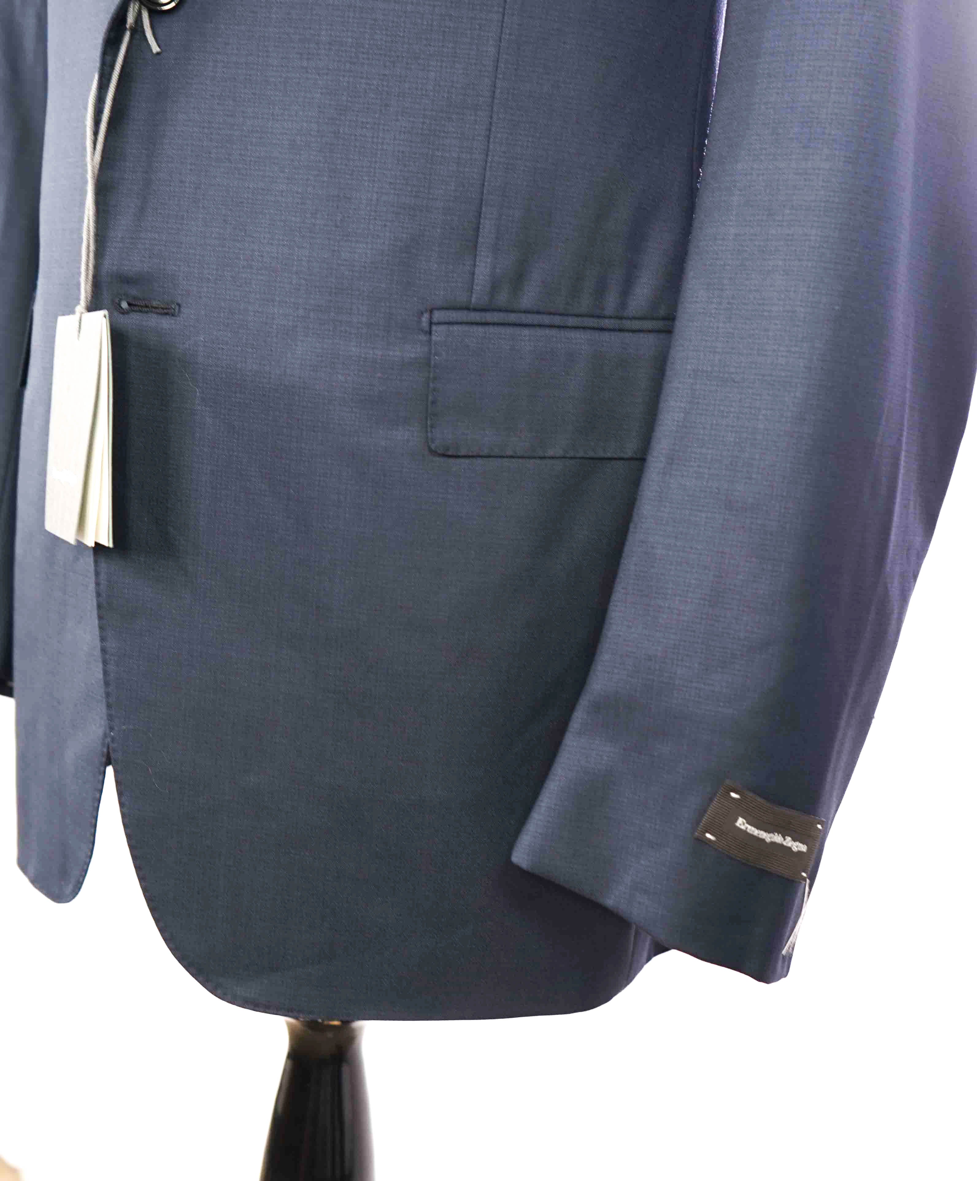 $2,695 ERMENEGILDO ZEGNA - Navy Check “15 MIL MIL 15” Blazer - 44L