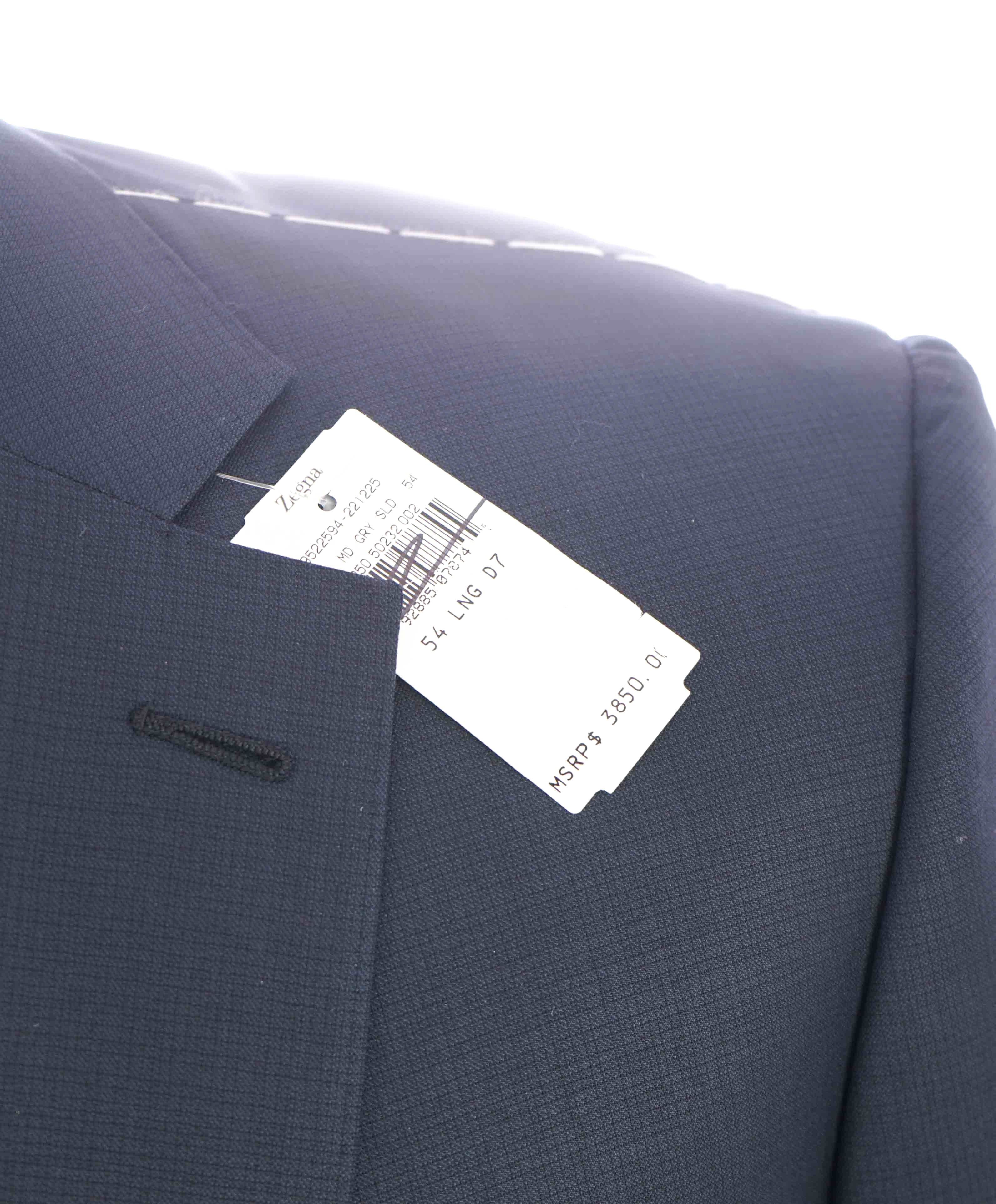 $2,695 ERMENEGILDO ZEGNA - Navy Check “15 MIL MIL 15” Blazer - 44L