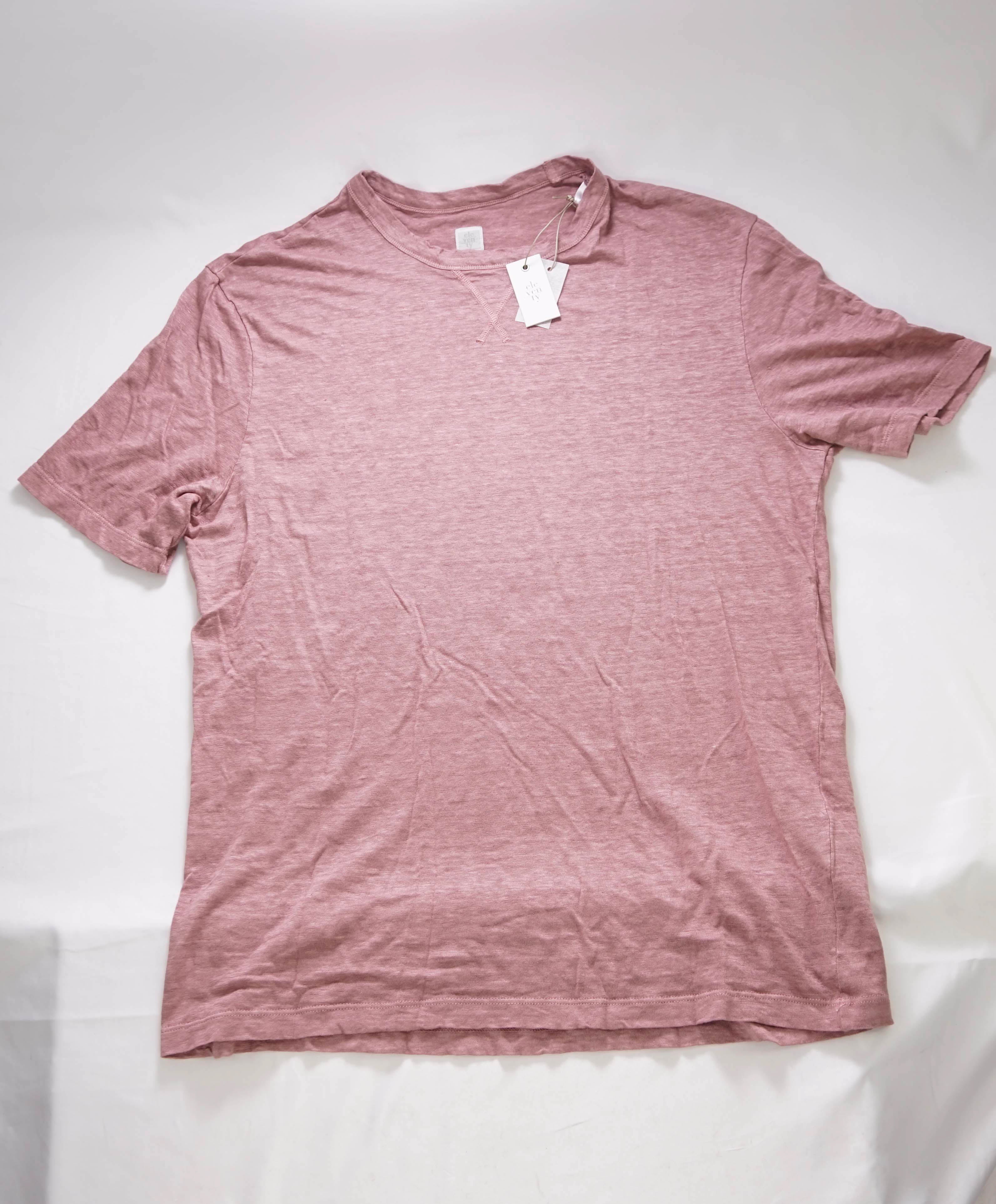 $345 ELEVENTY - Dusty Pink PURE LINEN Short Sleeve T - M