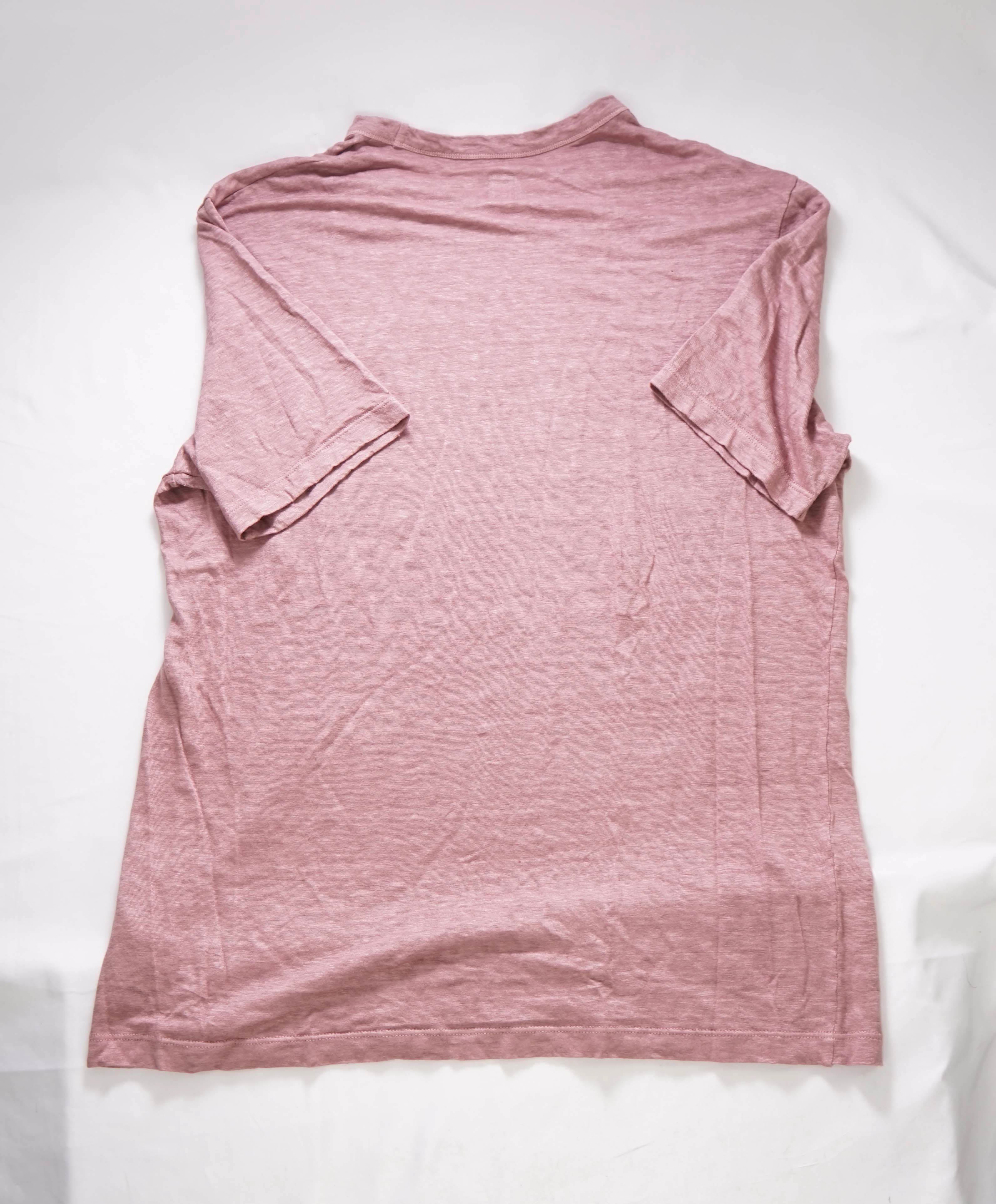 $345 ELEVENTY - Dusty Pink PURE LINEN Short Sleeve T - M