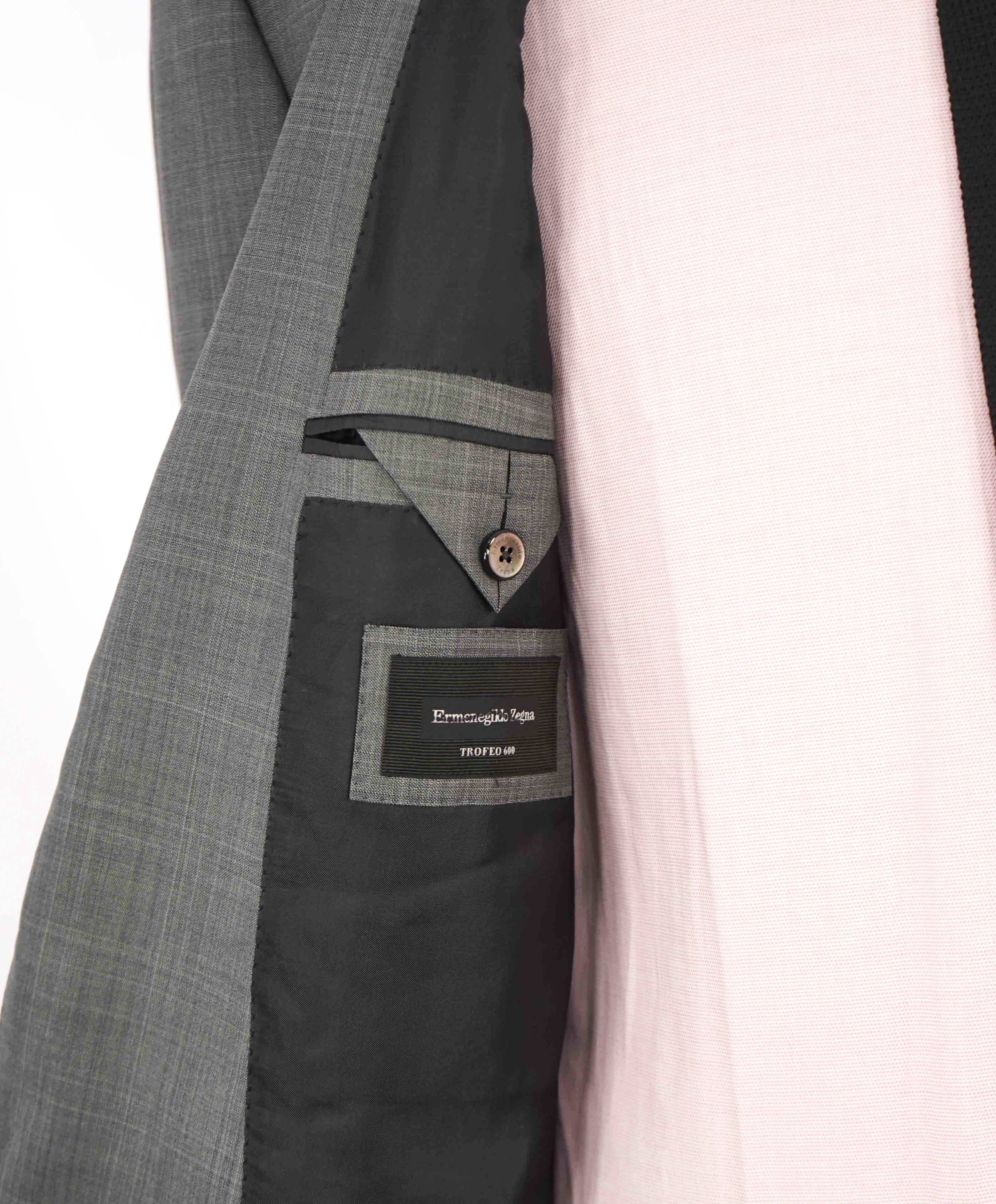 $3,290 ERMENEGILDO ZEGNA- “TORFEO 600” Gray Silk Blazer- 46L