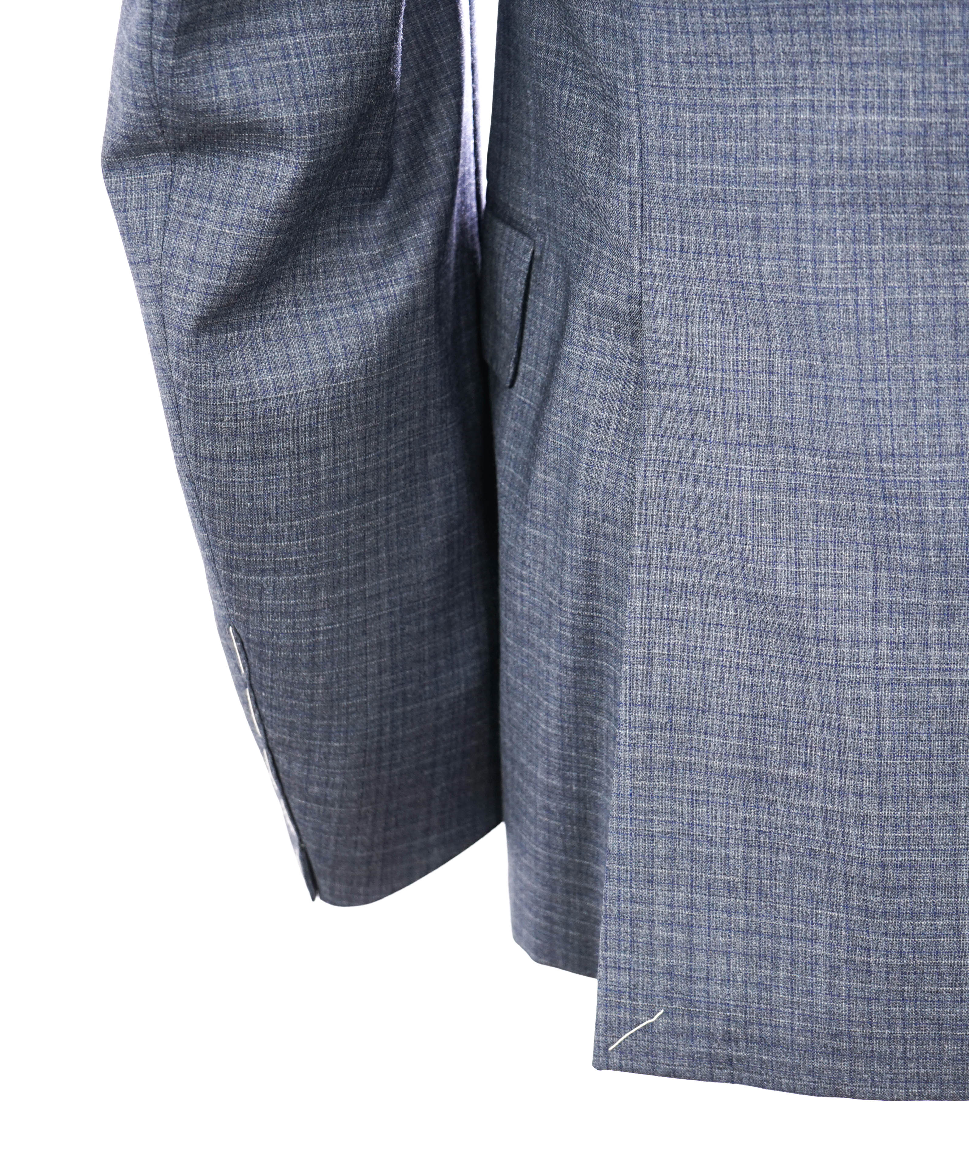 $1,595 CORNELIANI - *18,25 MICRONS* Blue Abstract Check Blazer - 40S